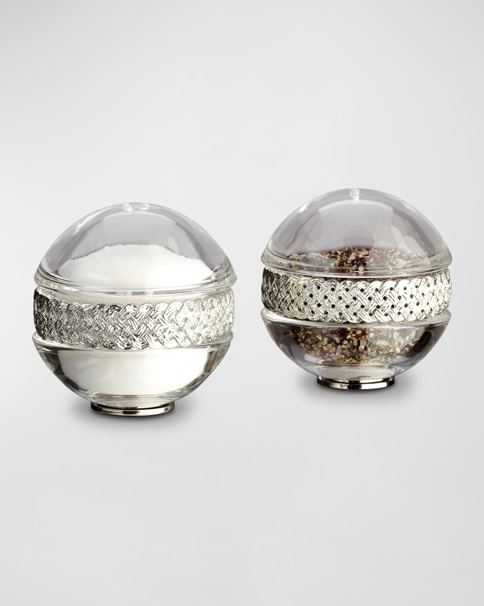 Braid Platinum-Plated Salt & Pepper Shakers, Set of 2 0