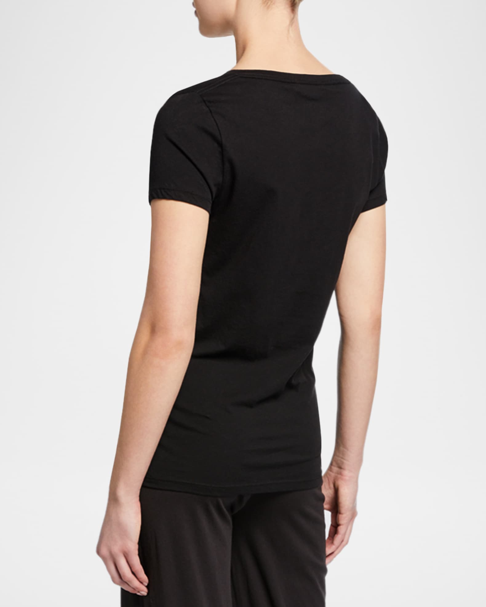 Skin Easy V-Neck Cotton Tee | Neiman Marcus