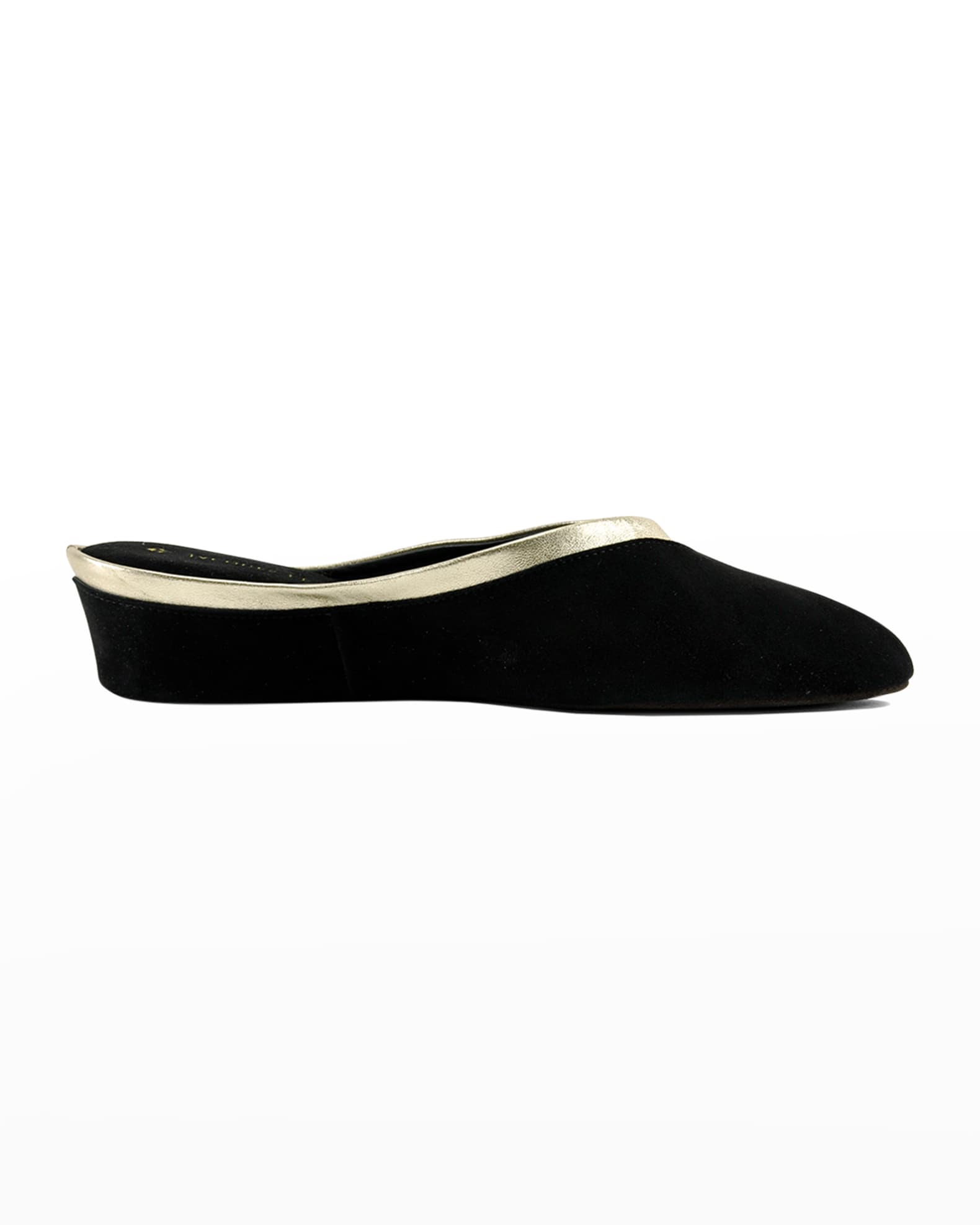 Jacques Levine Suede Wedge Mule Slippers | Neiman Marcus