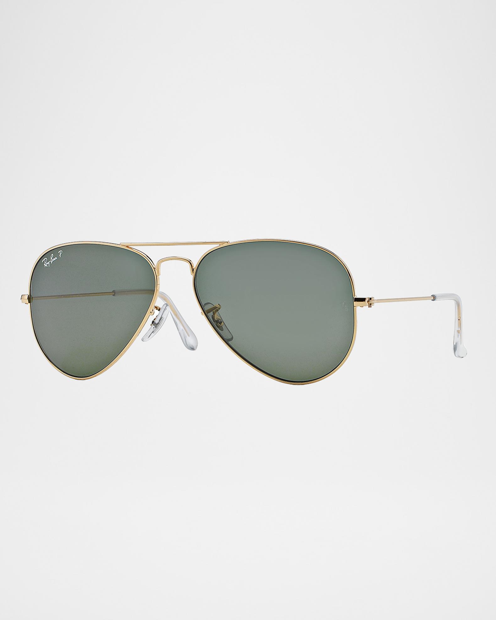 Metal Polarized Aviator Sunglasses | Neiman Marcus display picture 3