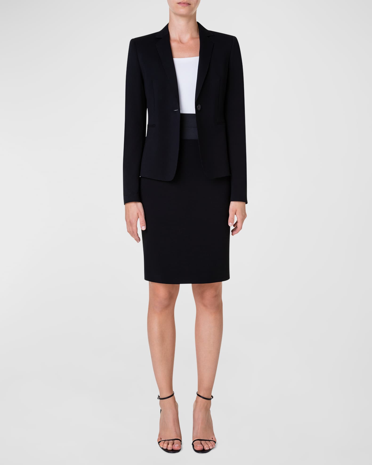 Wool Jersey Tailored Blazer Jacket 1