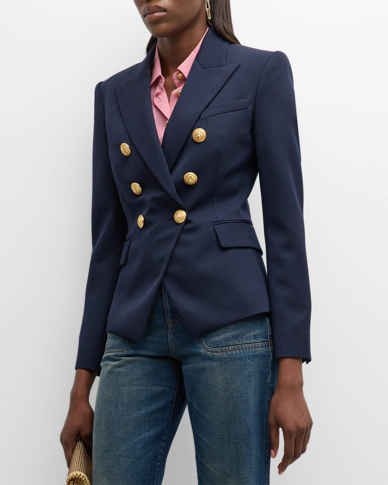 Balmain double breasted blazer sale top