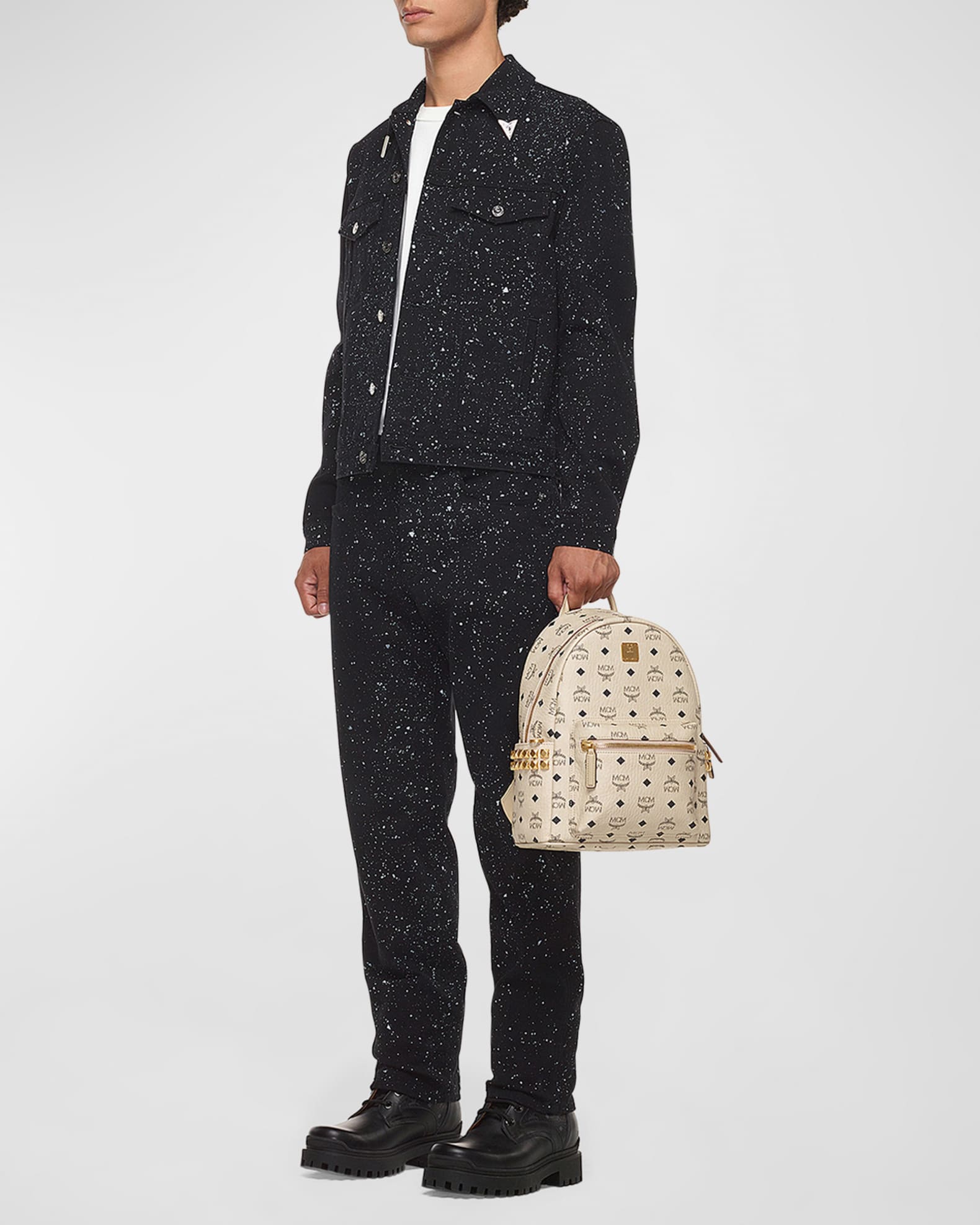 Stark Visetos Small Side-Stud Backpack 1
