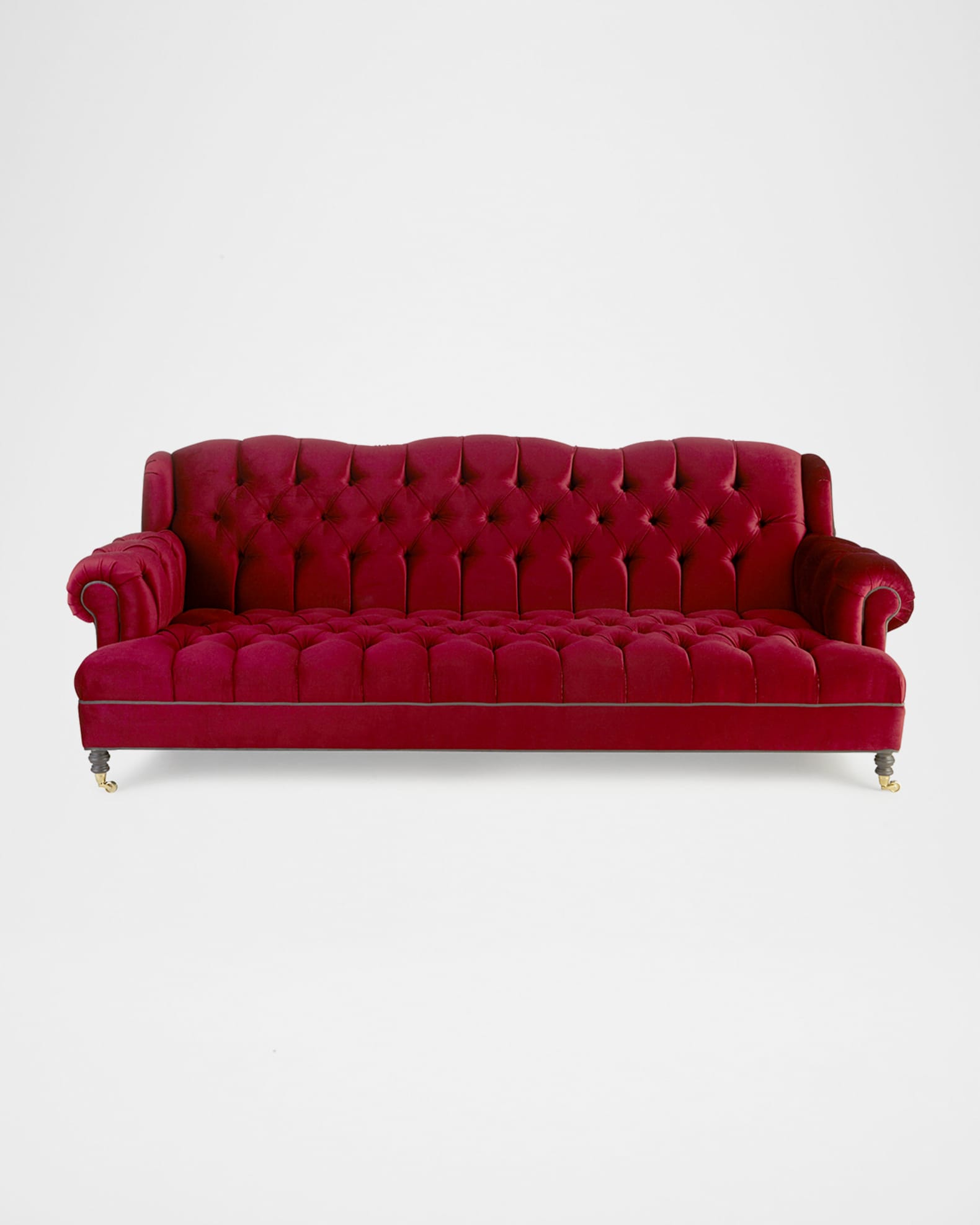 Mr. Smith Cranberry Tufted Sofa 94.5' 0