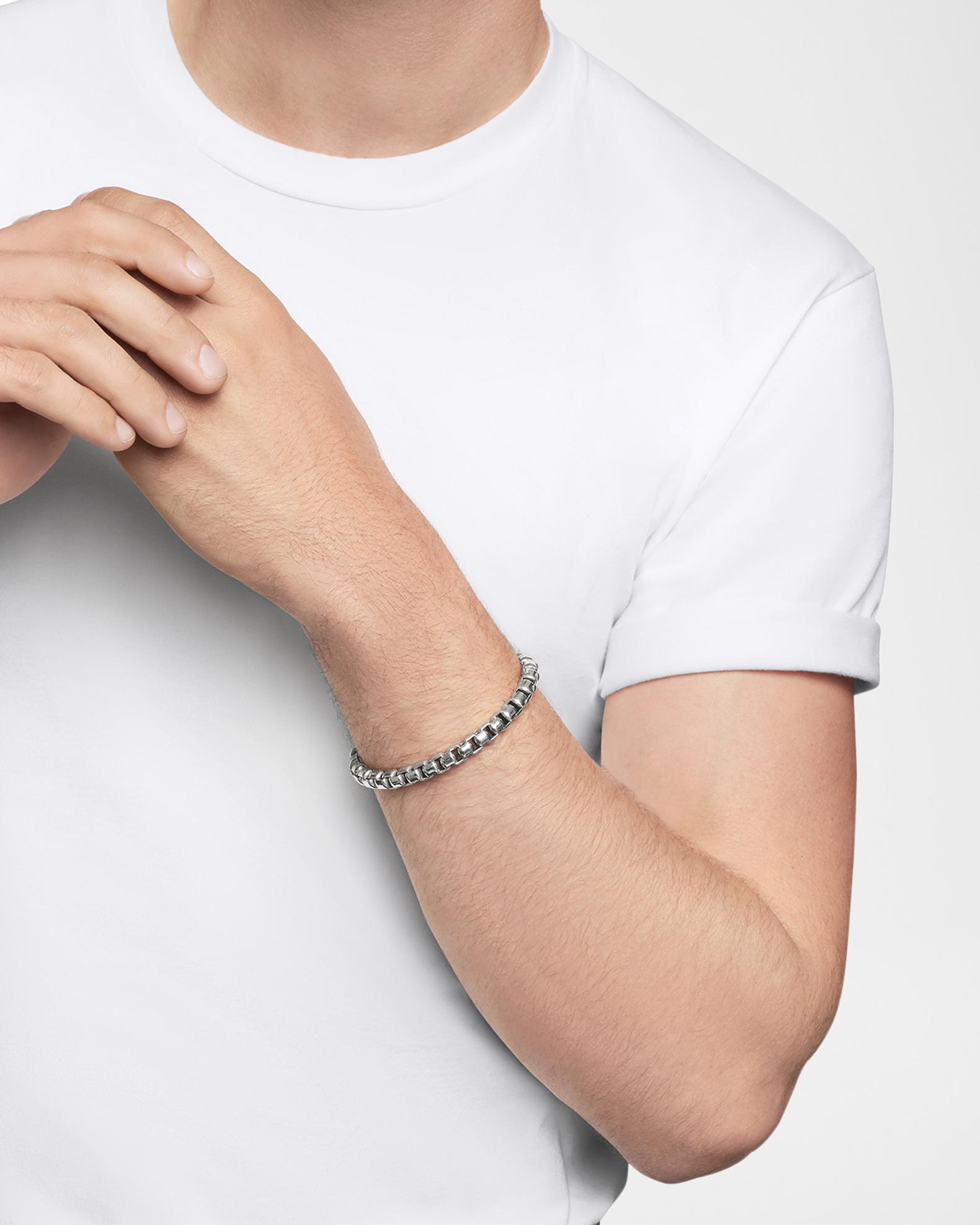 David Yurman Men's Box Chain Bracelet in Silver, 7mm | Neiman Marcus