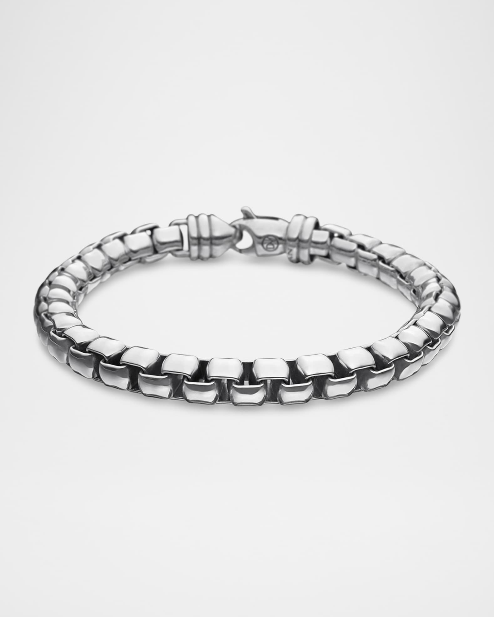 Men's Box Chain Bracelet in Silver 0