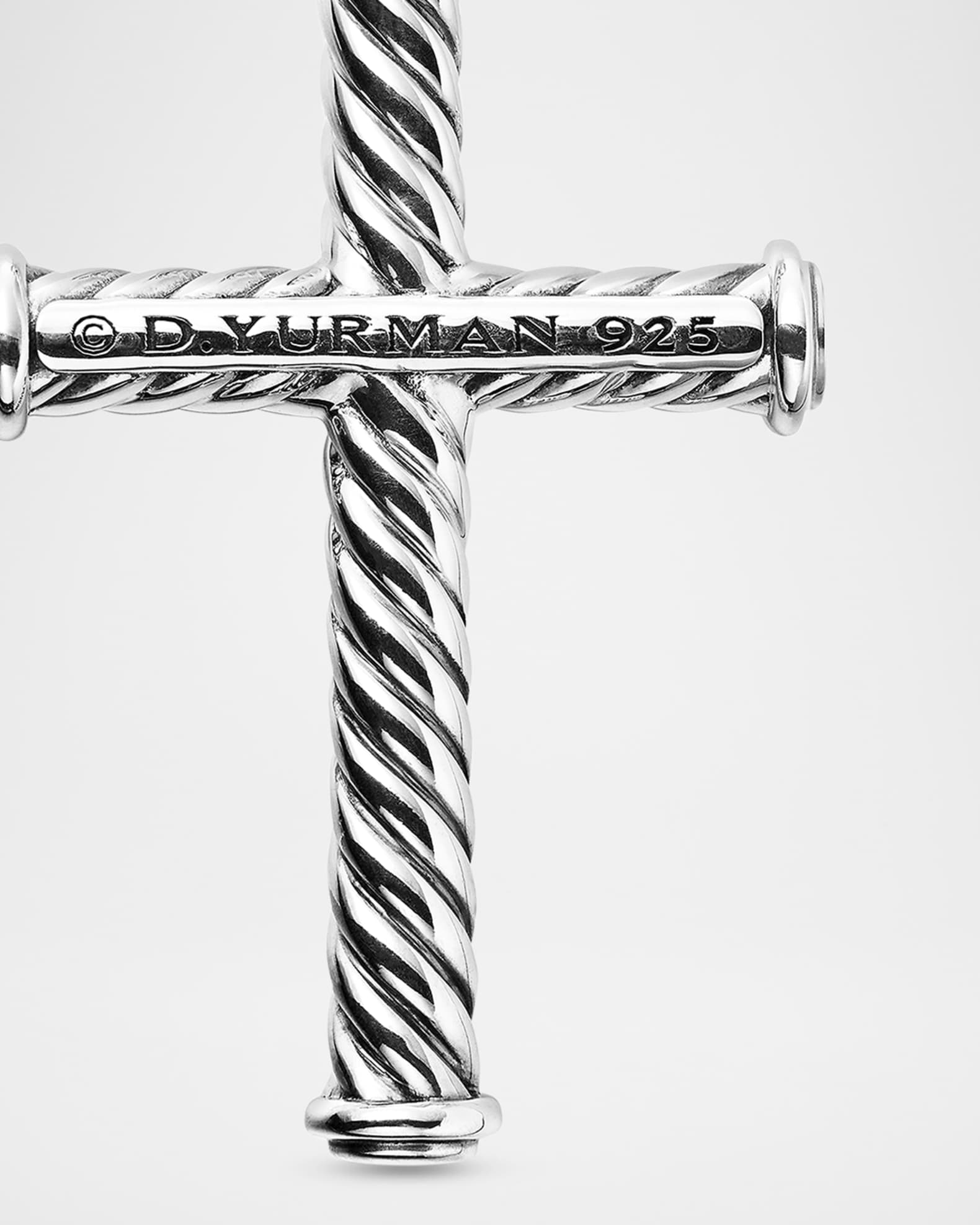 David Yurman Men s Cable Cross Pendant in Silver 35mm Neiman Marcus