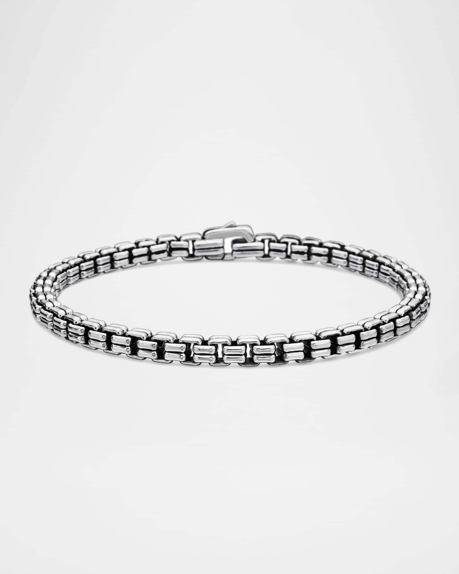 アクセサリー DAVID YURMAN BOX CHAIN MEDIUM BRACELET Men's Sterling Silver Box Chain Bracelet | David Yurman