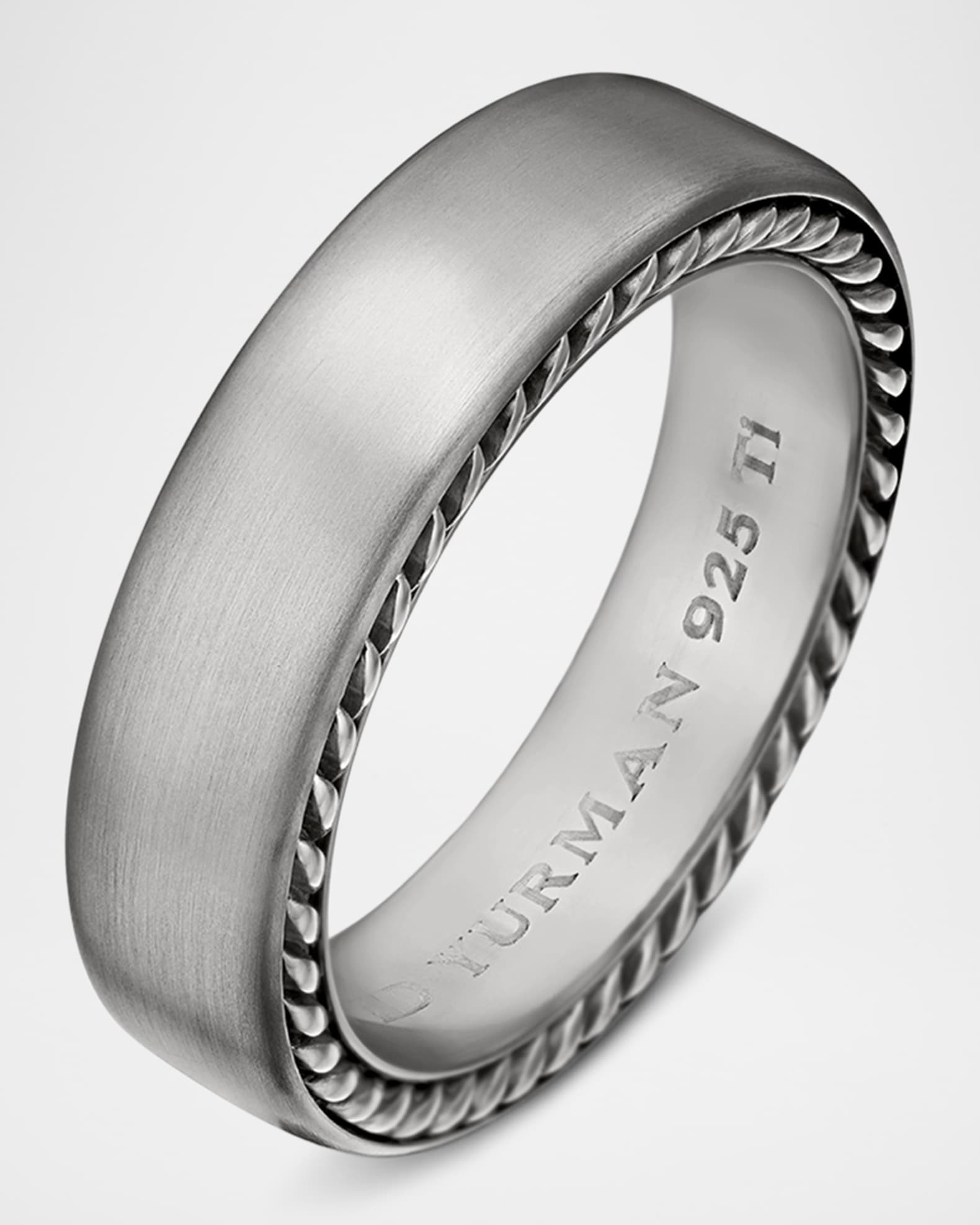 David Yurman Men's Streamline Band Ring in Titanium, 6mm, Size 10.5
