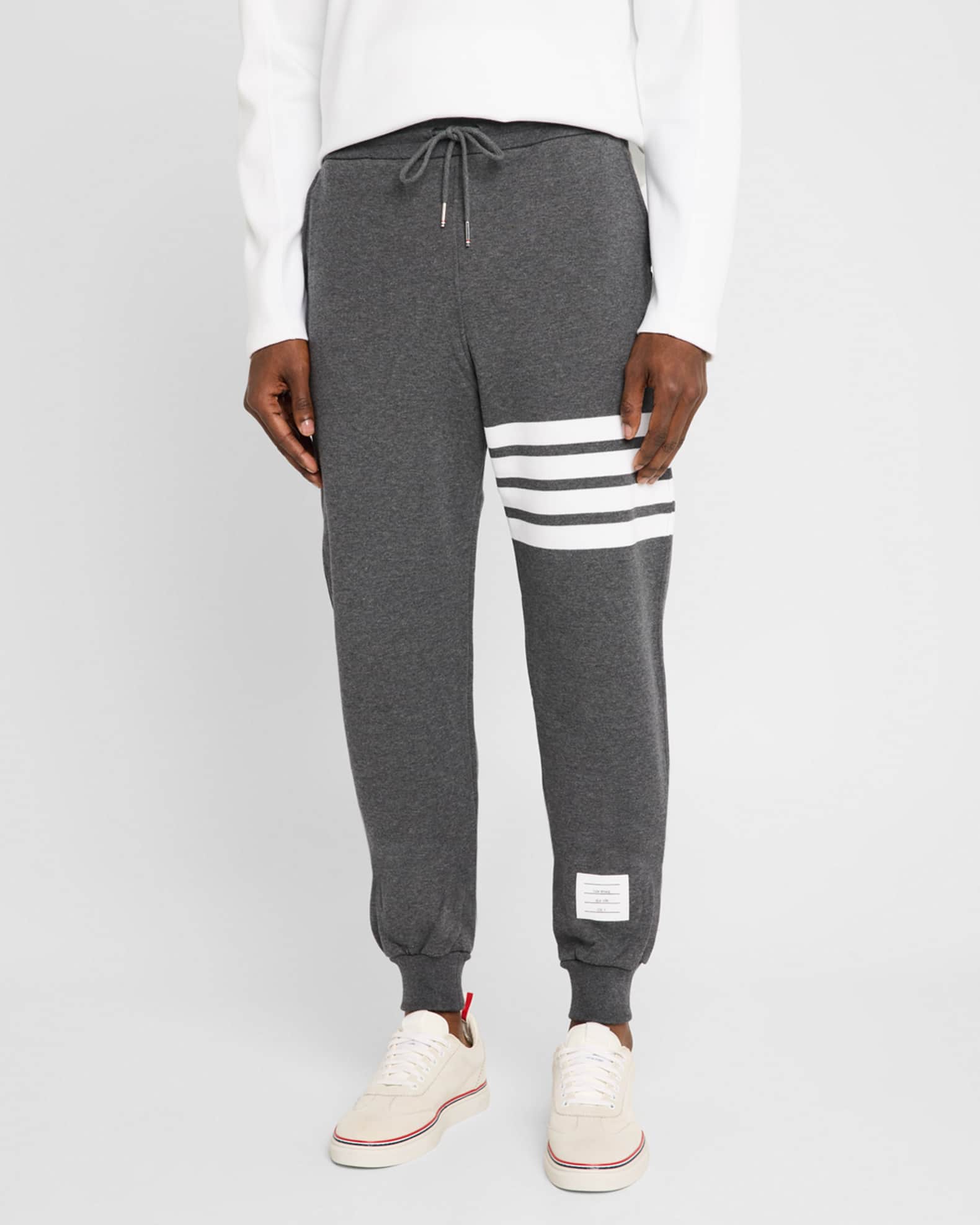 公式 Thom Browne Men's Classic Drawstring Sweatpants with Stripe パンツ