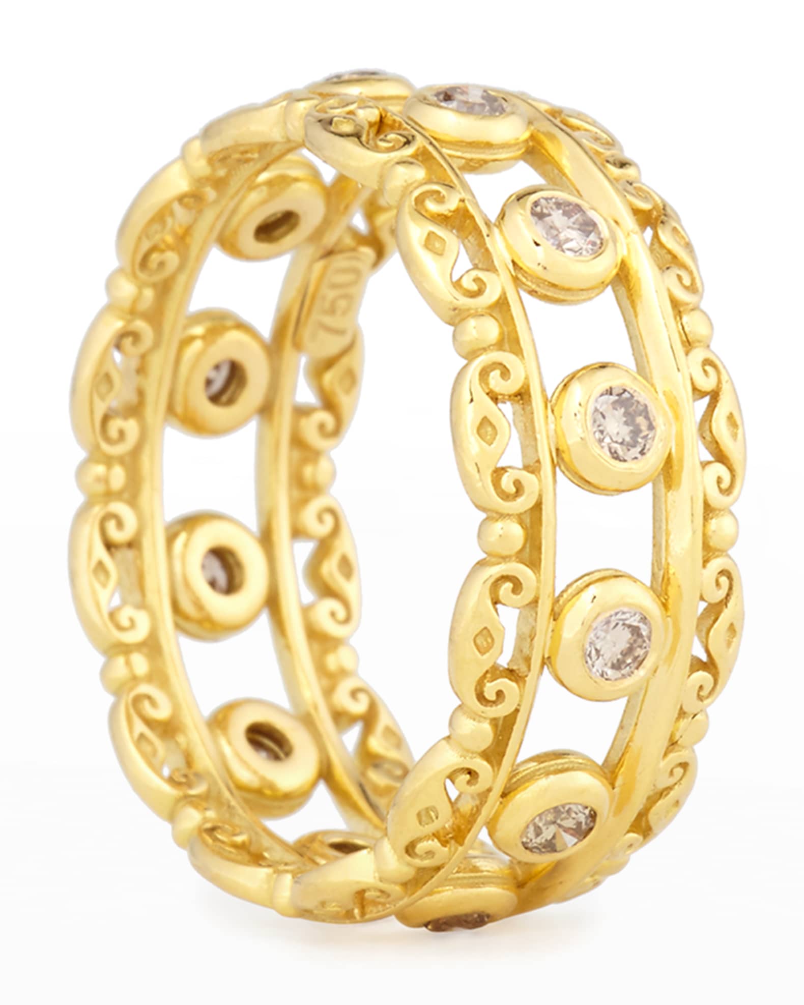 Konstantino Flamenco 18K Diamond Scroll Ring, Size 7 | Neiman Marcus