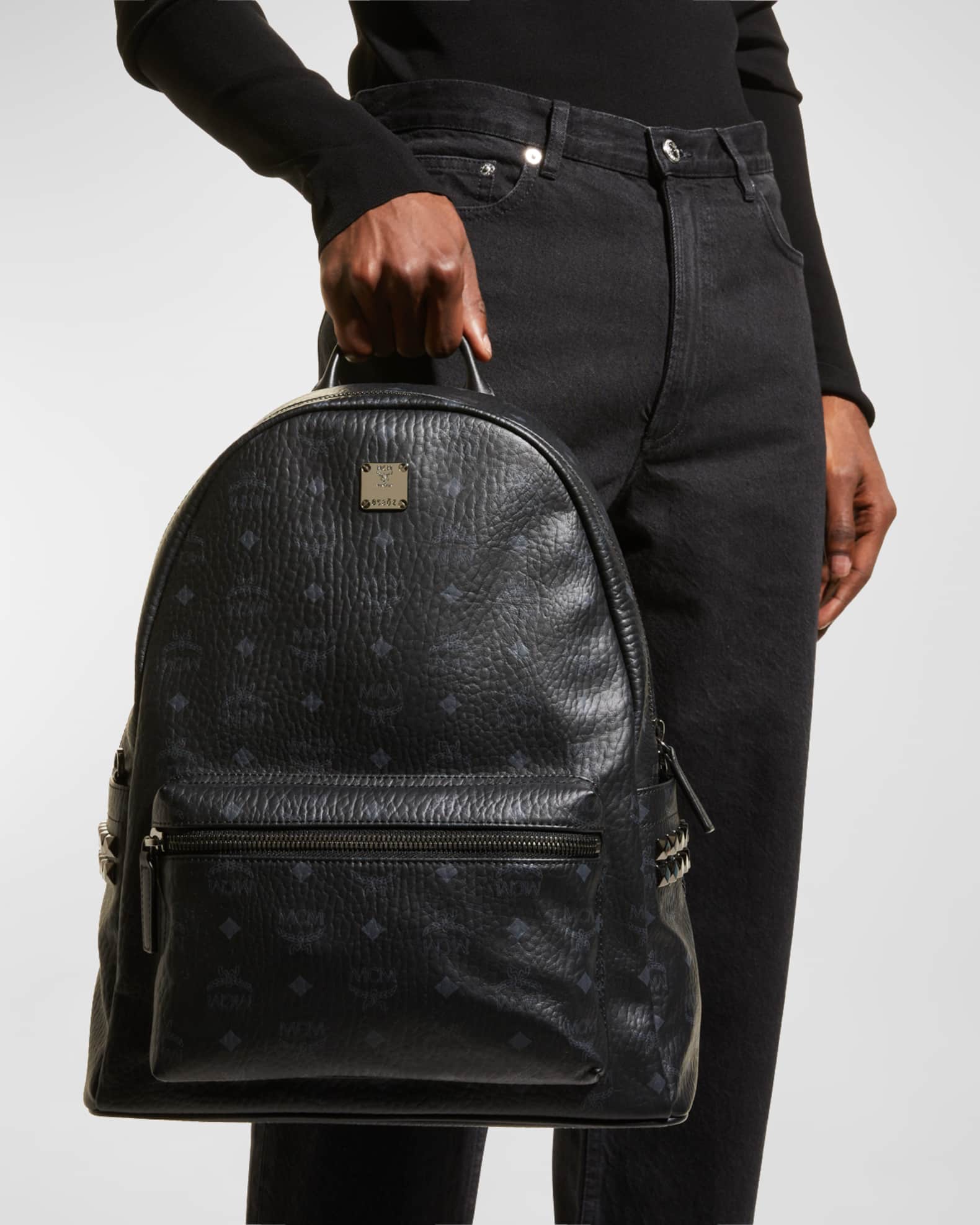 Mcm stark side stud medium backpack black deals