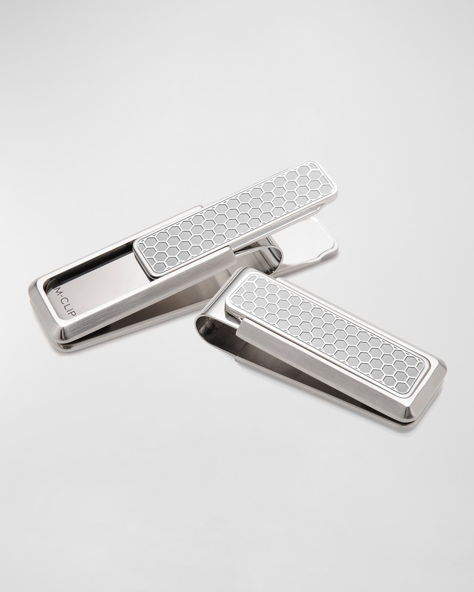 Honeycomb Etched Stainless Steel Money Clip 0