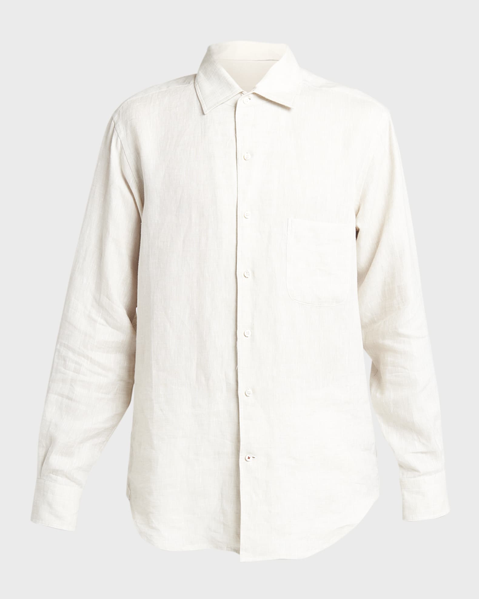 Loro Piana Men's Andrew Long-Sleeve Linen Shirt | Neiman Marcus