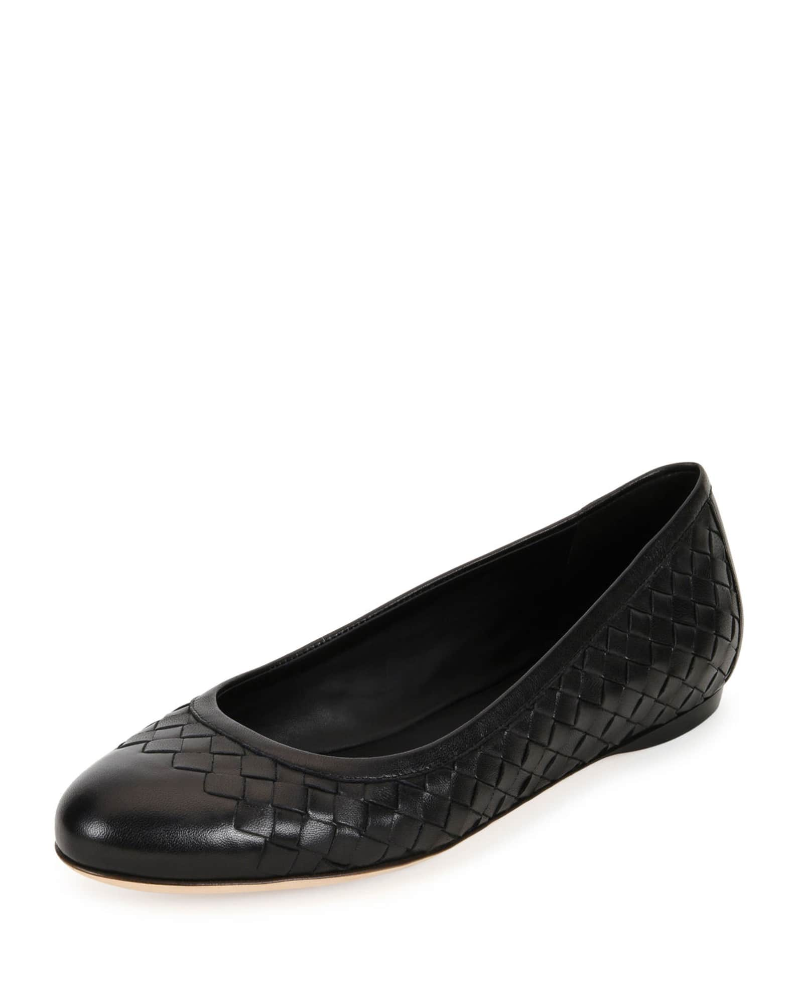 Bottega Veneta Intrecciato Leather Ballet Flats