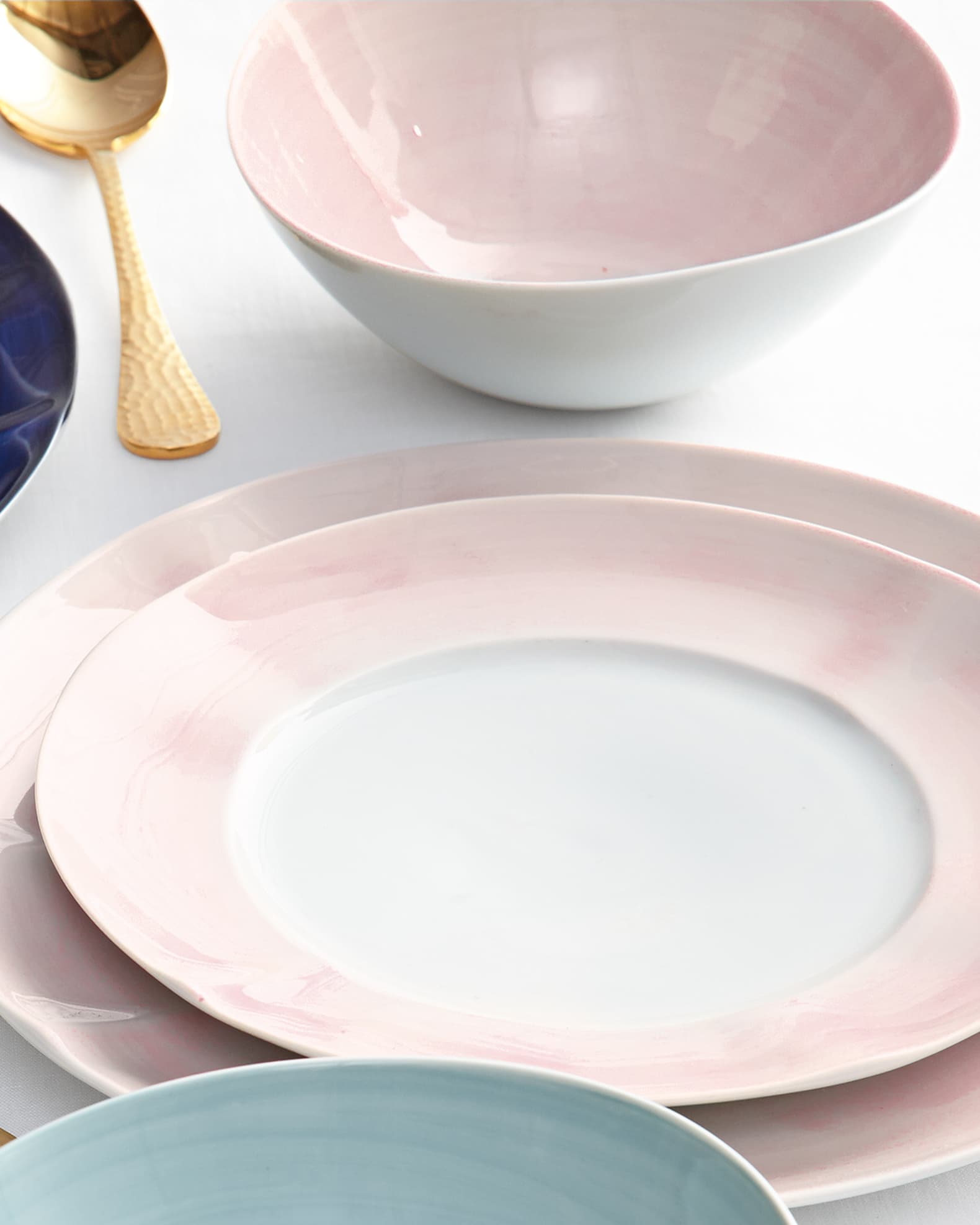 12-Piece Pink Brushstroke Dinnerware Set 0