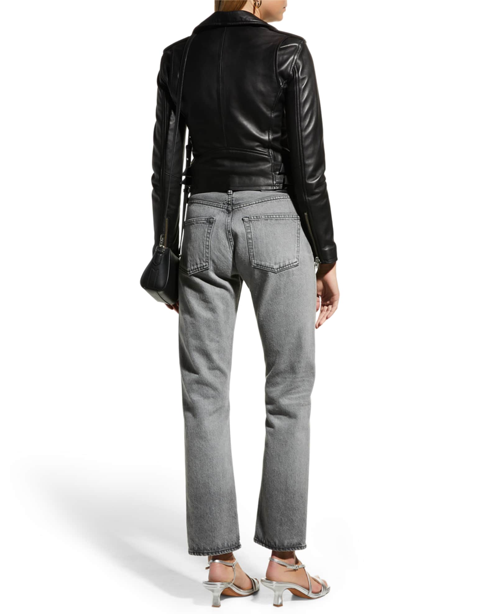 Ashville Cropped Leather Jacket Jarod Cropped Mid-Rise Skinny