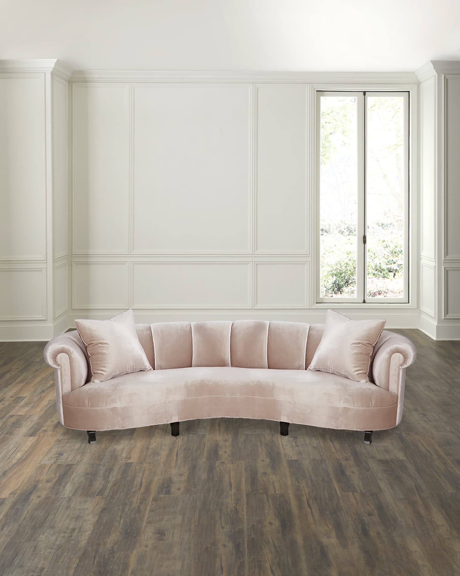 Audrey Channel-Tufted Sofa, 123" 0