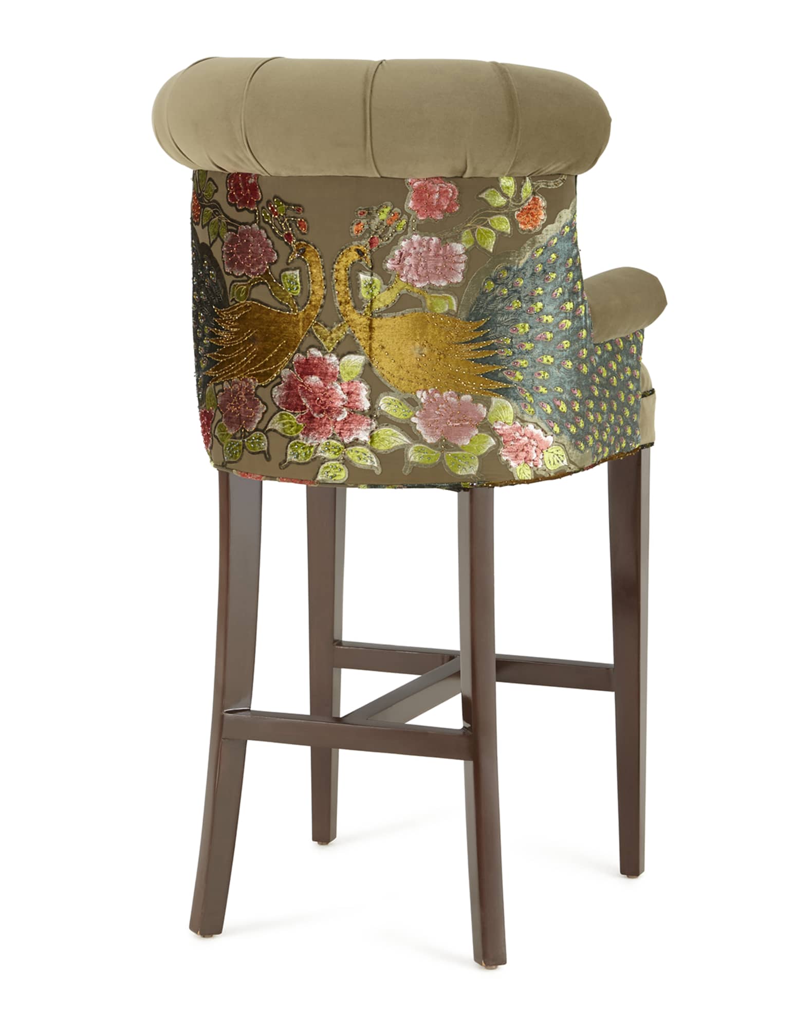 Peacock Tufted Barstool 0