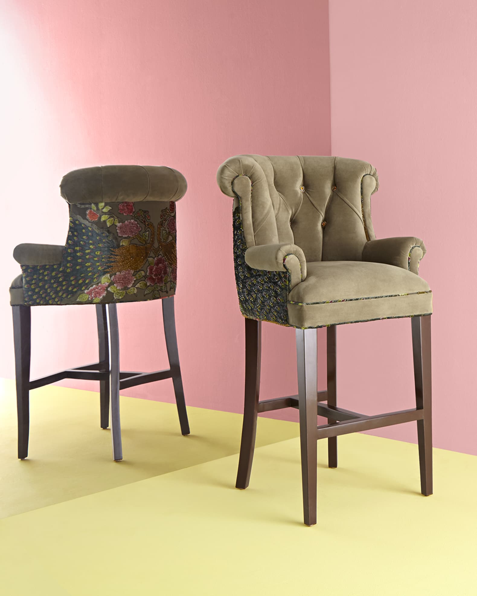 Peacock Tufted Barstool 1