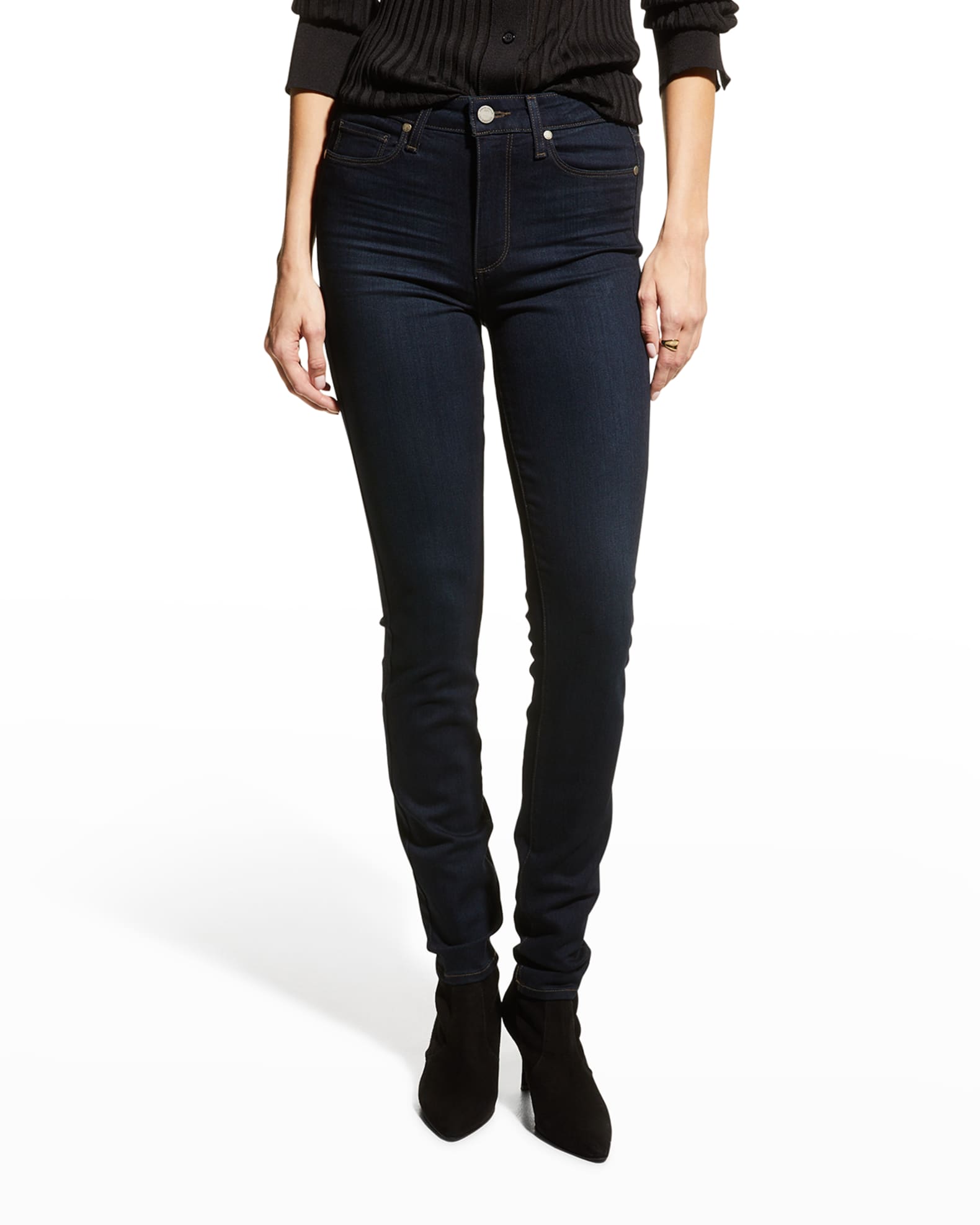 Buckle belt pocket low rise jeans