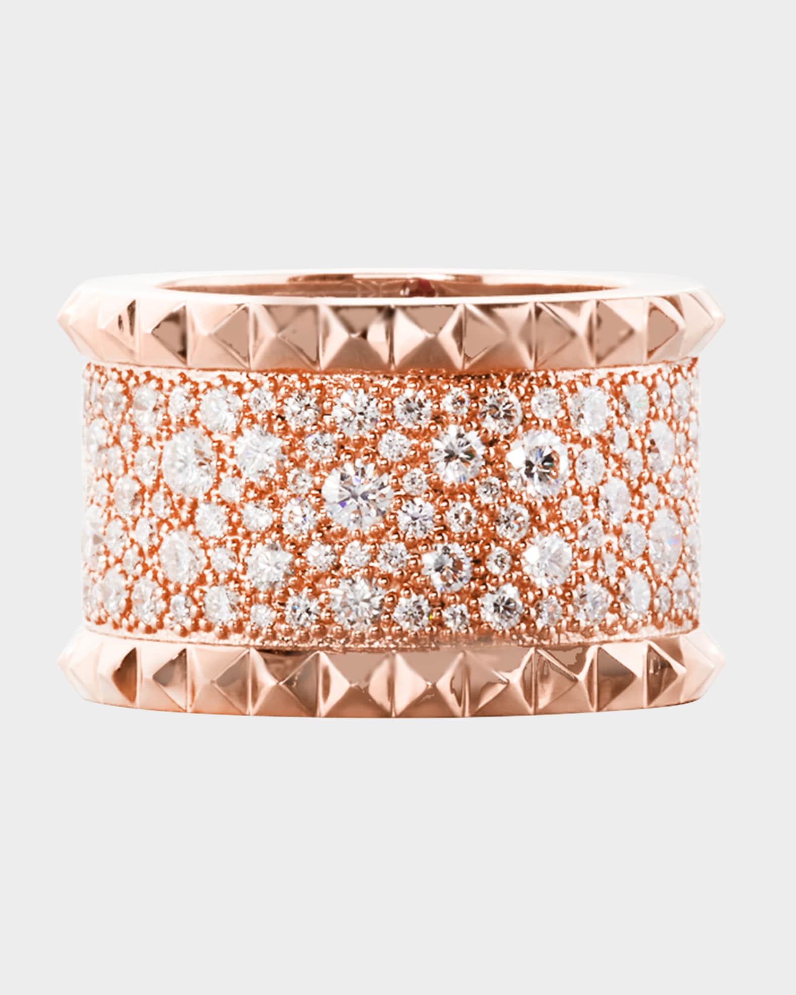 Roberto Coin ROCK & DIAMONDS 18K Rose Gold Ring with Diamonds, Size 6.5 ...