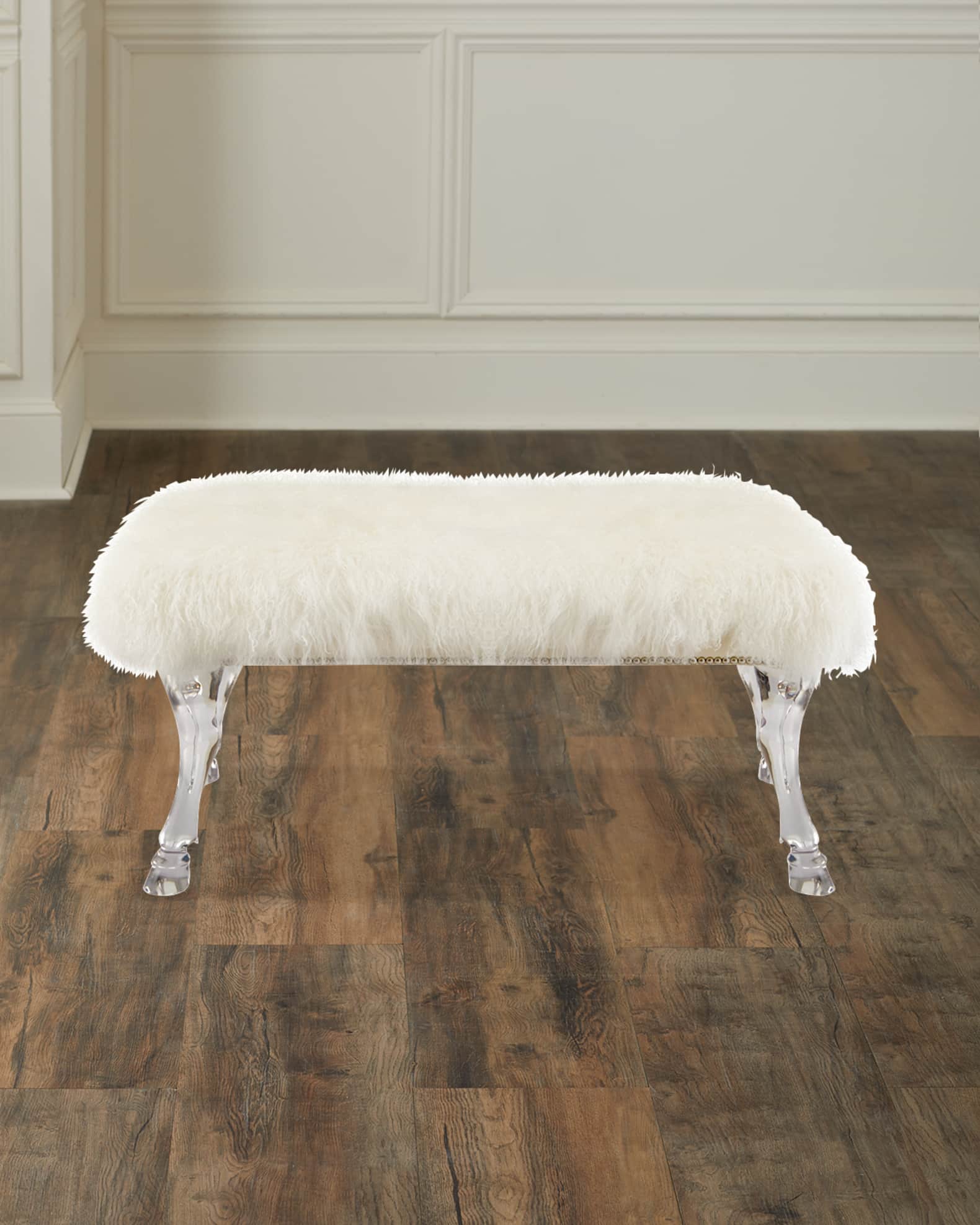 Centaur White Sheepskin Bench 0