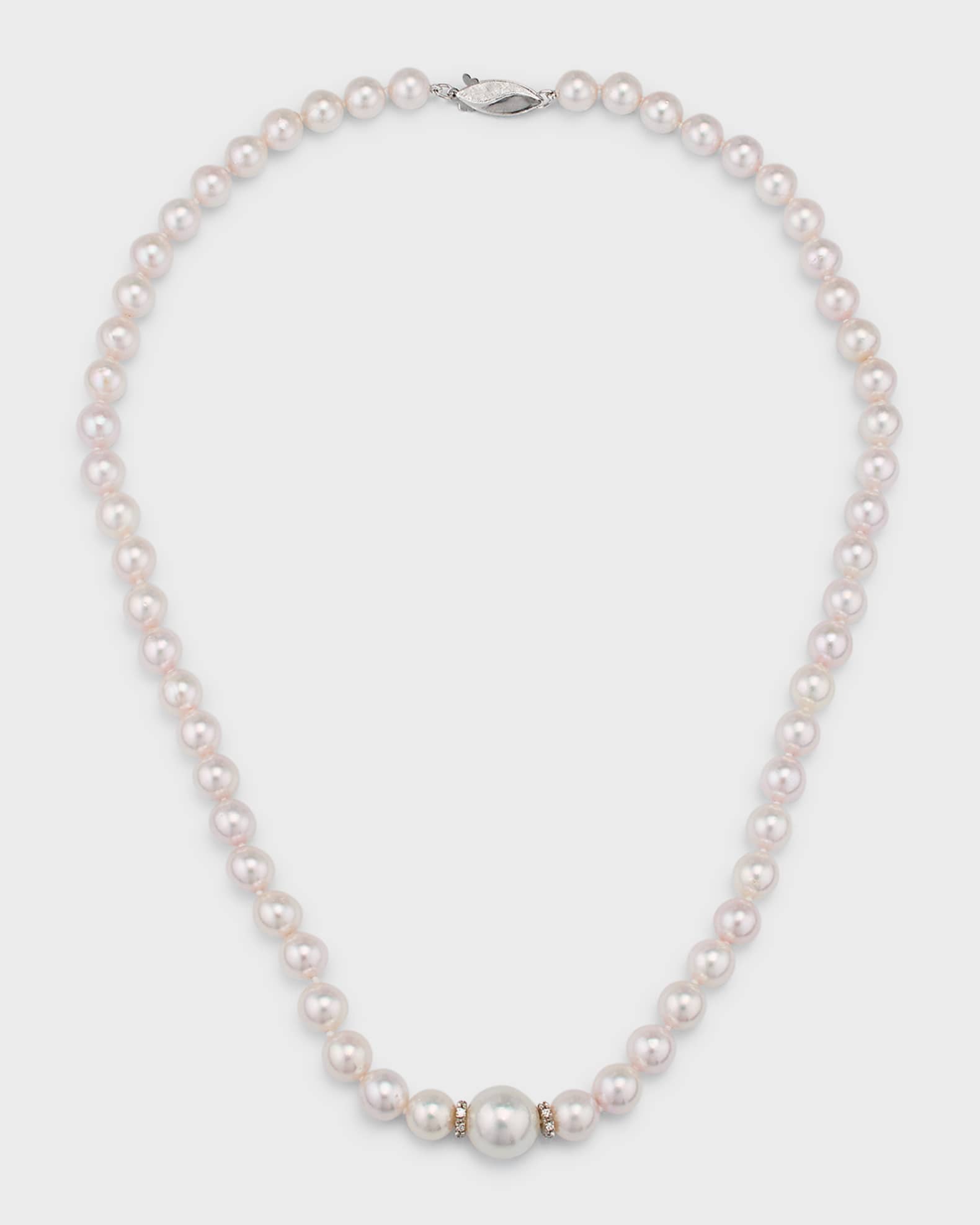 Belpearl Aura 18K White Gold Pearl & Diamond Necklace | Neiman Marcus
