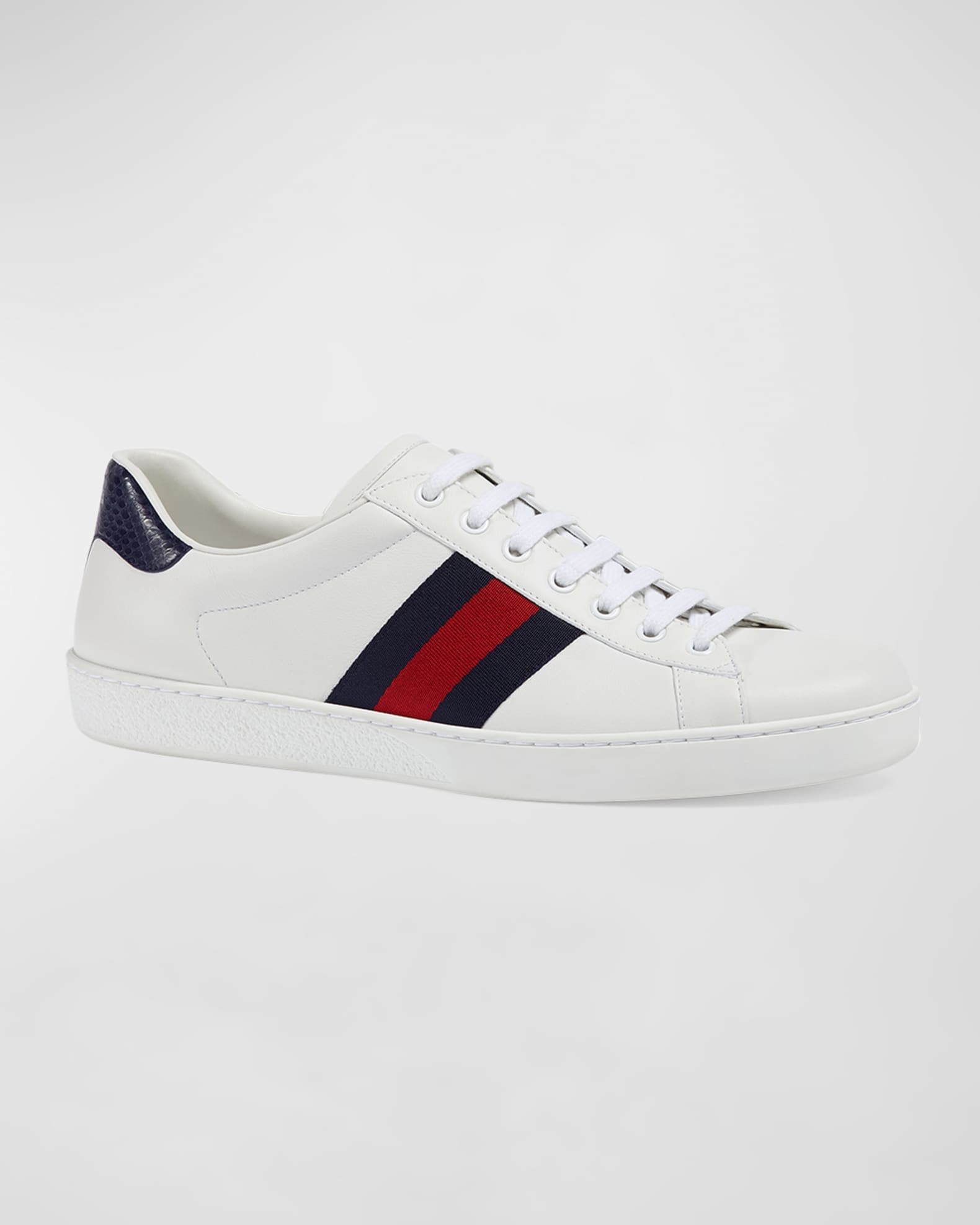 Gucci Men's New Ace Leather Low-Top Sneakers | Neiman Marcus