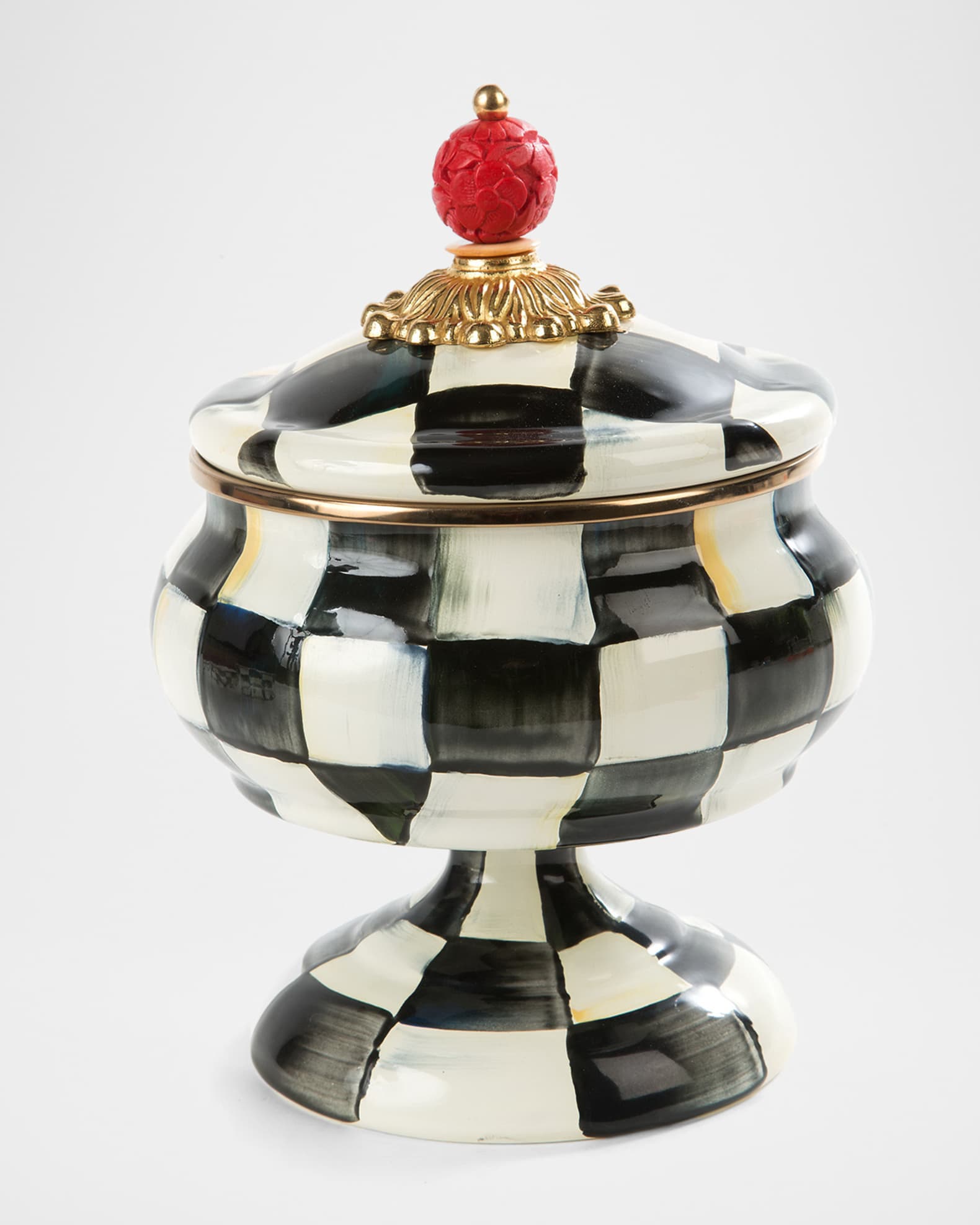 Courtly Check Enamel Curiosity Pot 0