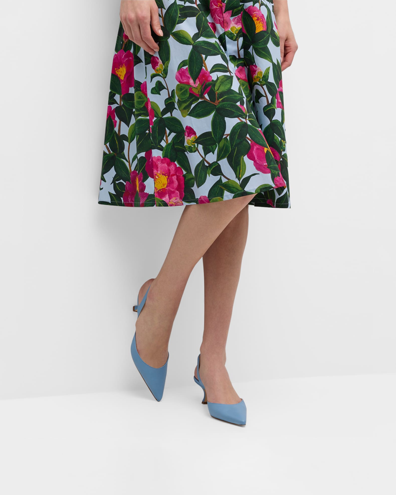 Carolyne Leather Low-Heel Slingback Pump - Thumbnail 2