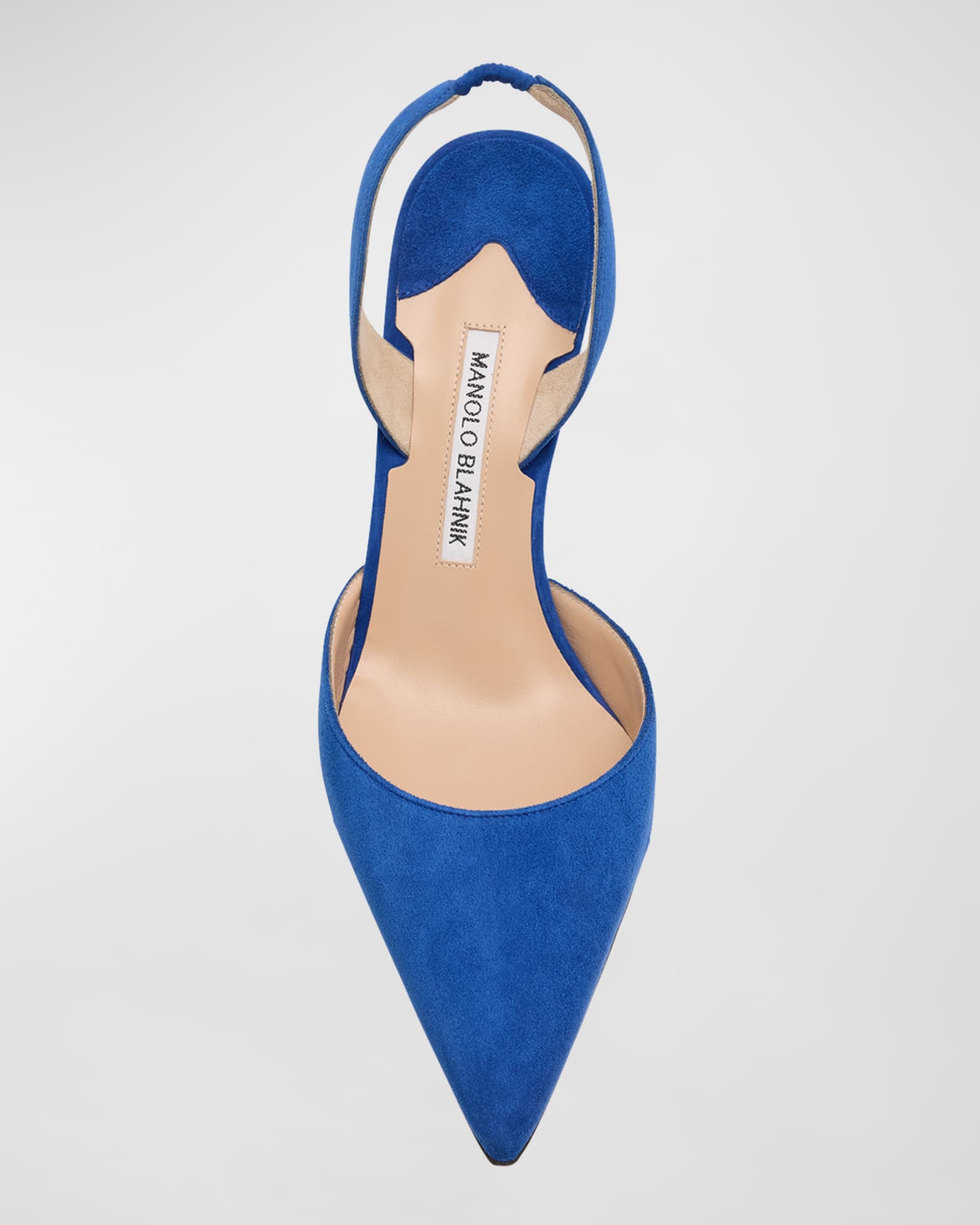 Manolo Blahnik Carolyne Suede Mid Heel Slingback Pump Neiman Marcus