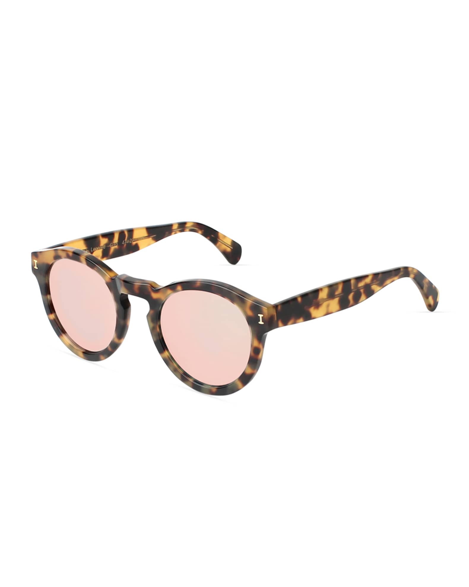Illesteva Leonard Round Acetate Sunglasses Neiman Marcus