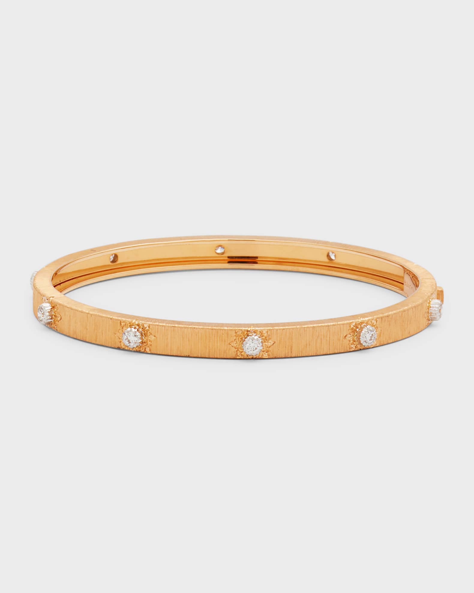 Macri 18k Rose Gold Diamond Bangle Bracelet 0