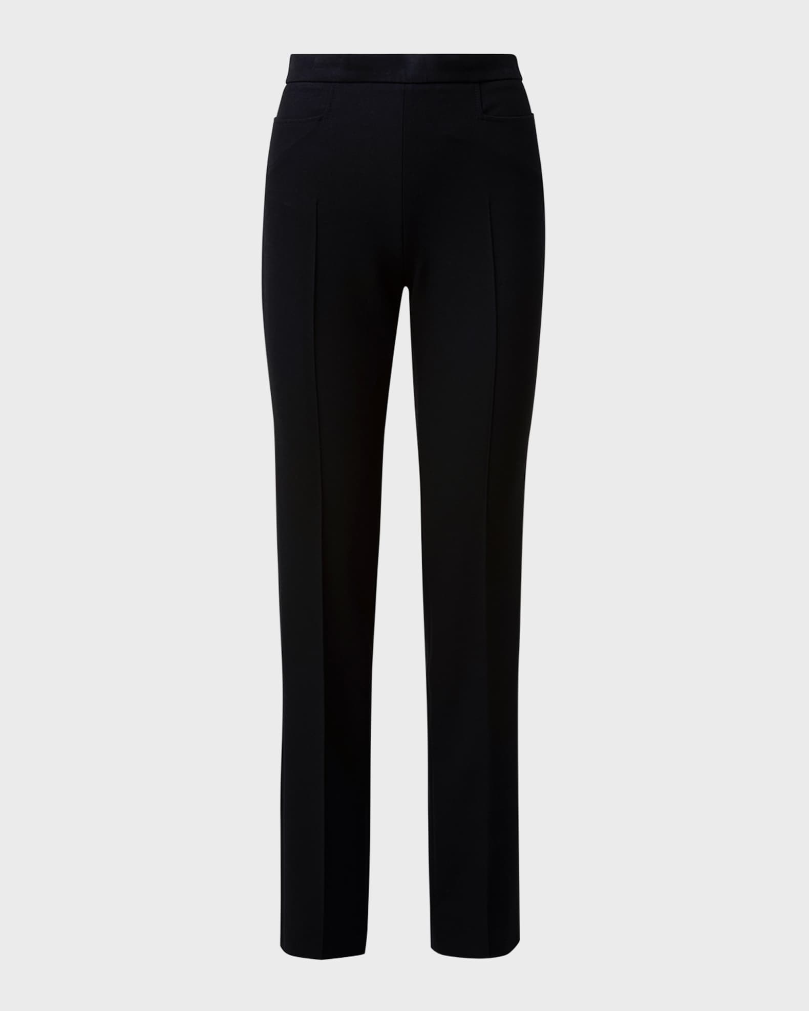 Akris punto Francoise Slim-Straight Pants, Black | Neiman Marcus