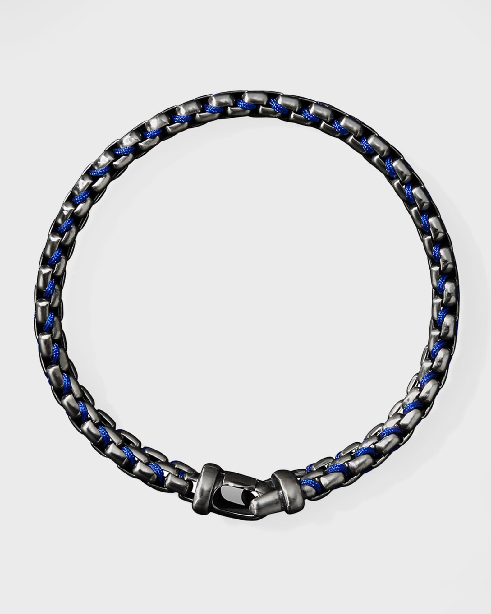 Men's Woven Box Chain Bracelet in Silver, 12mm 1