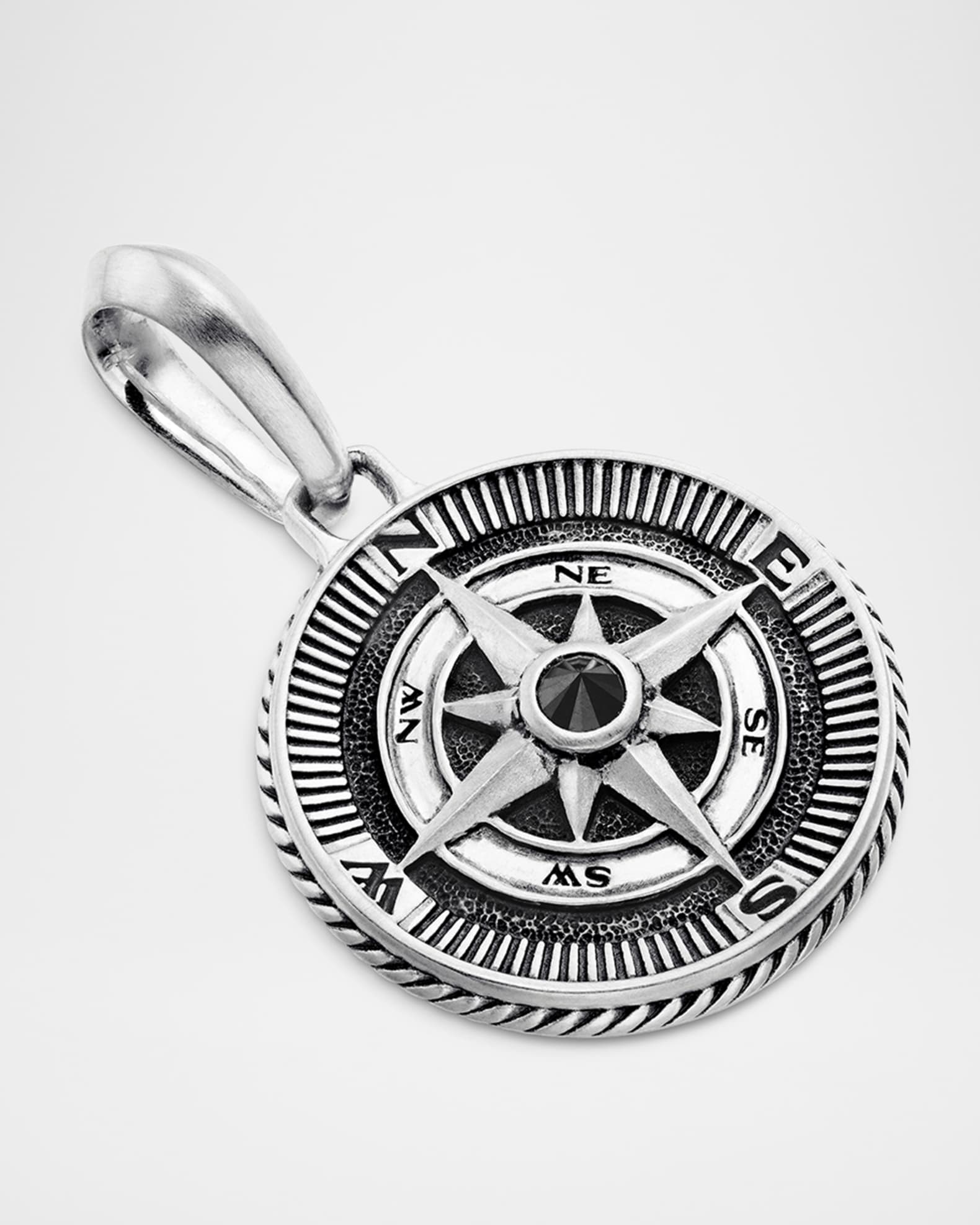 David Yurman Men s Maritime Compass Pendant with Diamonds in Silver 29.5mm Neiman Marcus