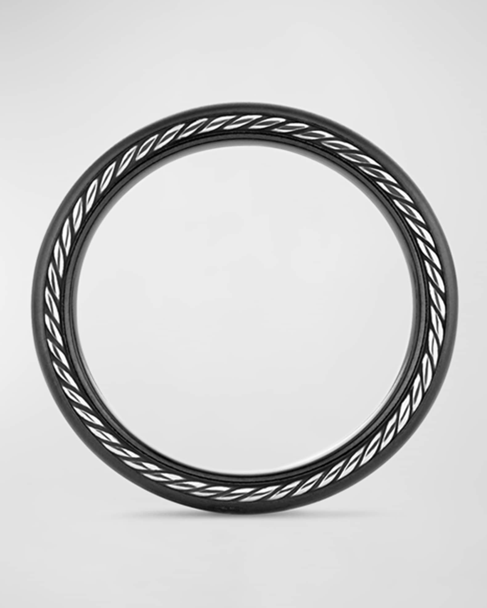 Men's Streamline Band Ring in Titanium, 6mm 1