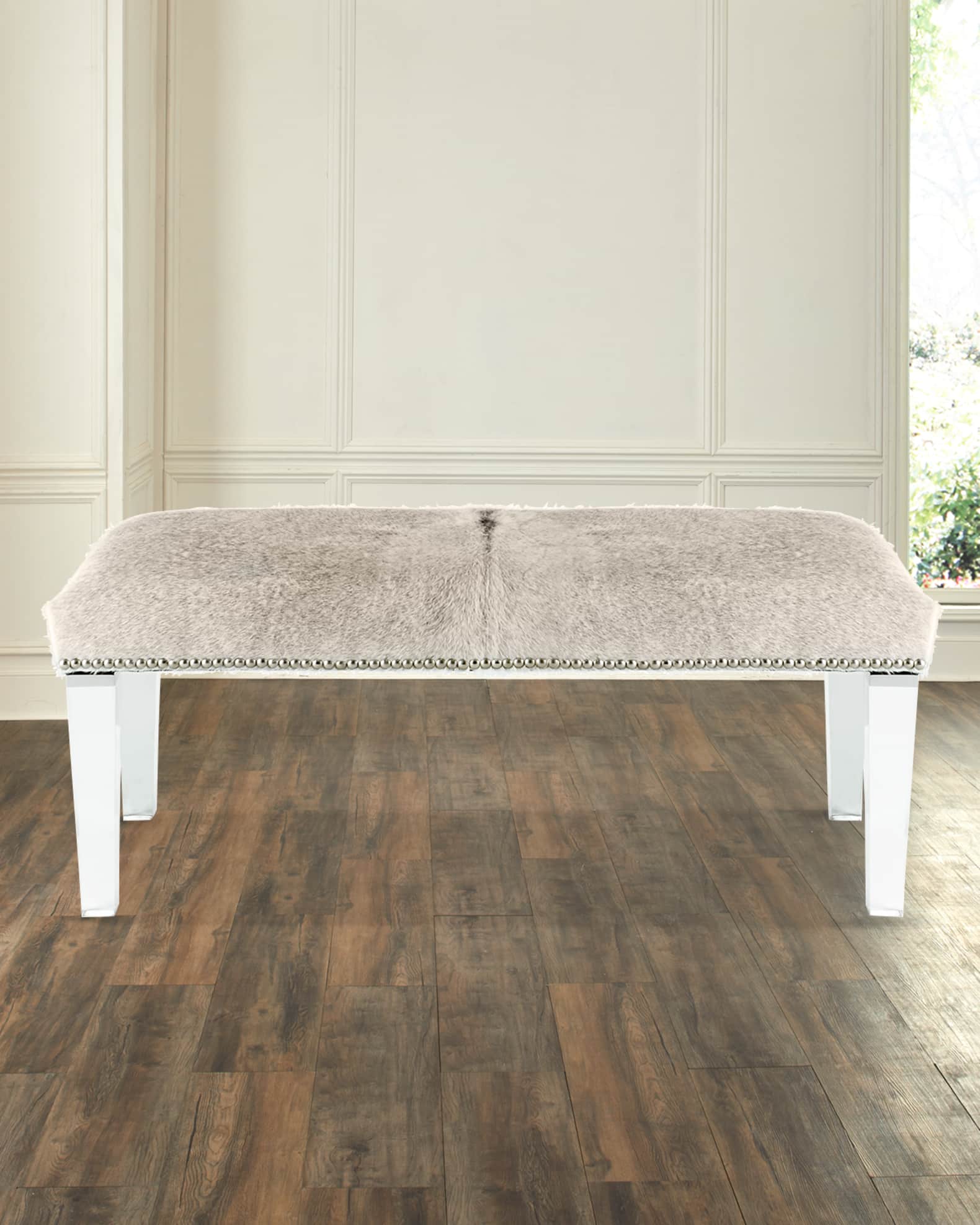 Brindle 47"L Hairhide Bench 0