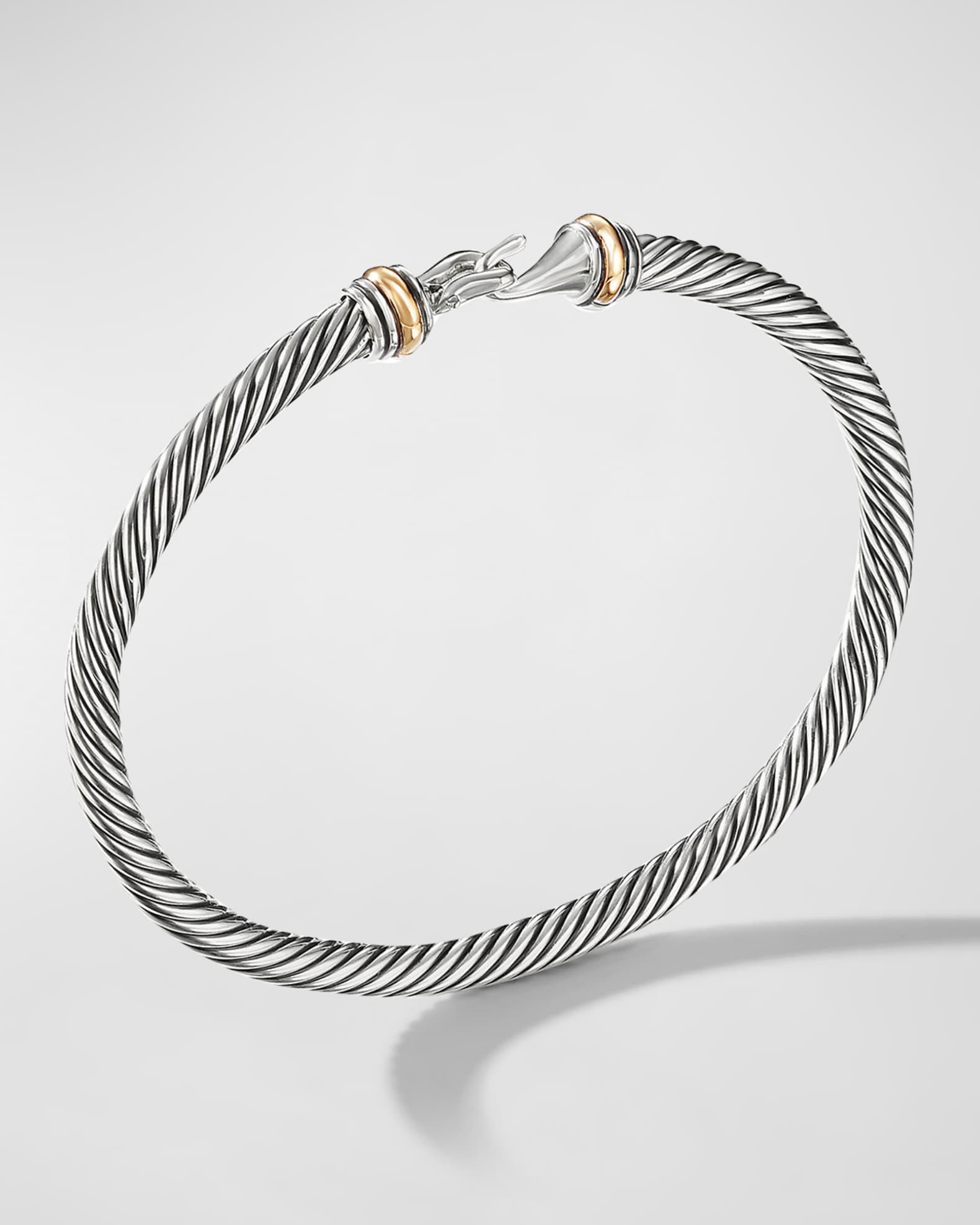 DY 7MM Gold Hook Twisted Wire Buckle Bracelet in Sterling Silver
