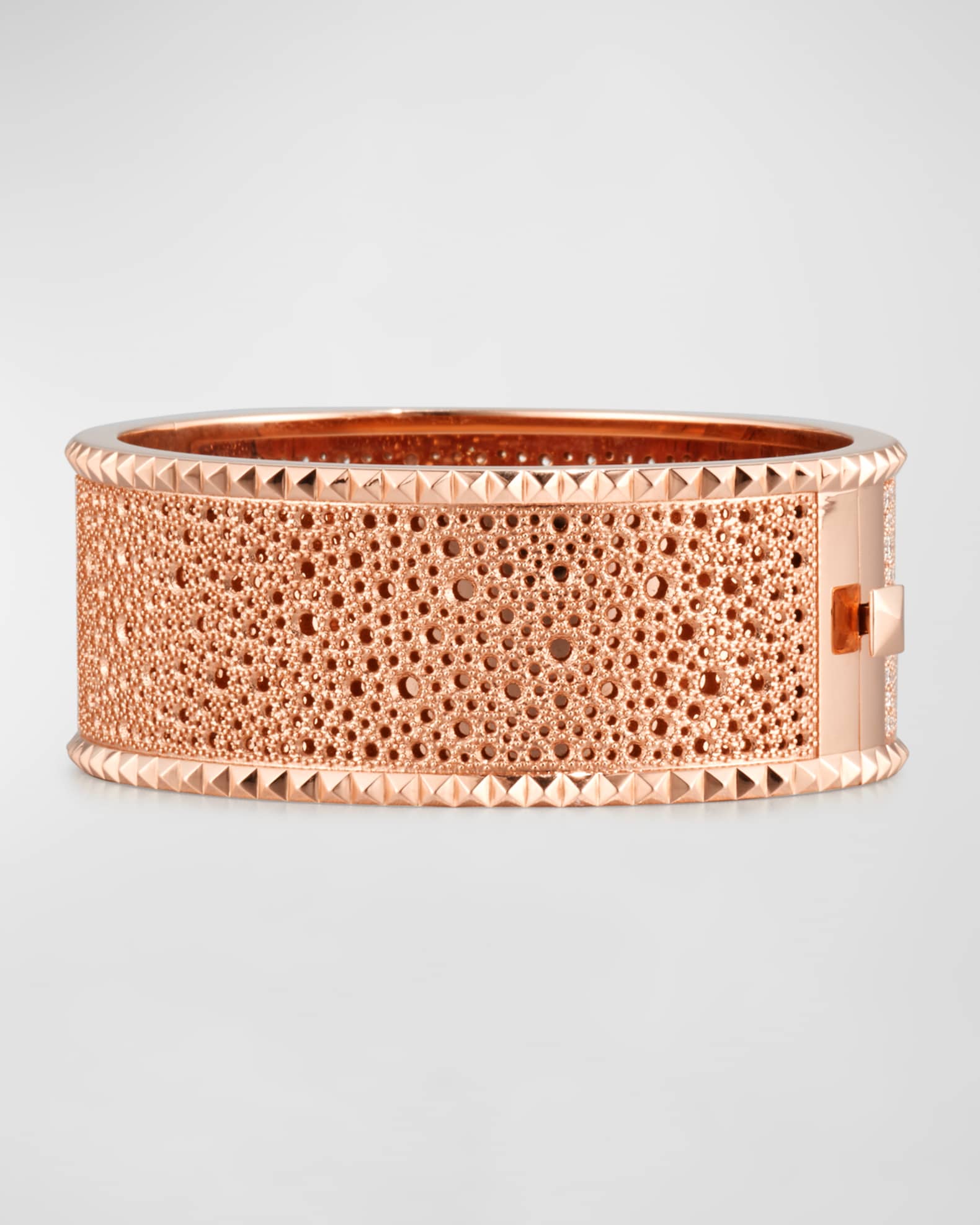 ROCK & DIAMONDS 18K Rose Gold Bangle Bracelet 1