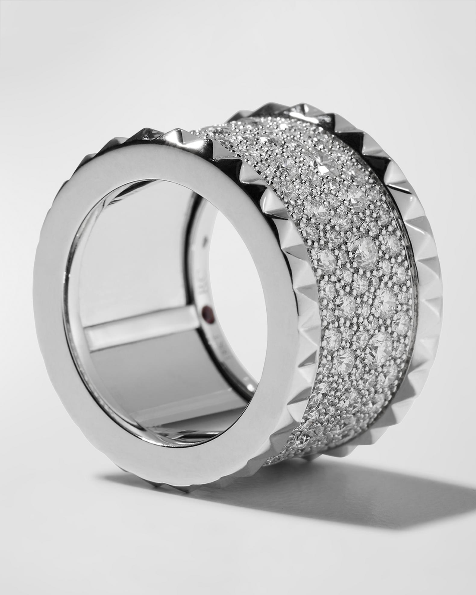 Roberto Coin ROCK & DIAMONDS 18K White Gold Ring, Size 6.5 | Neiman Marcus