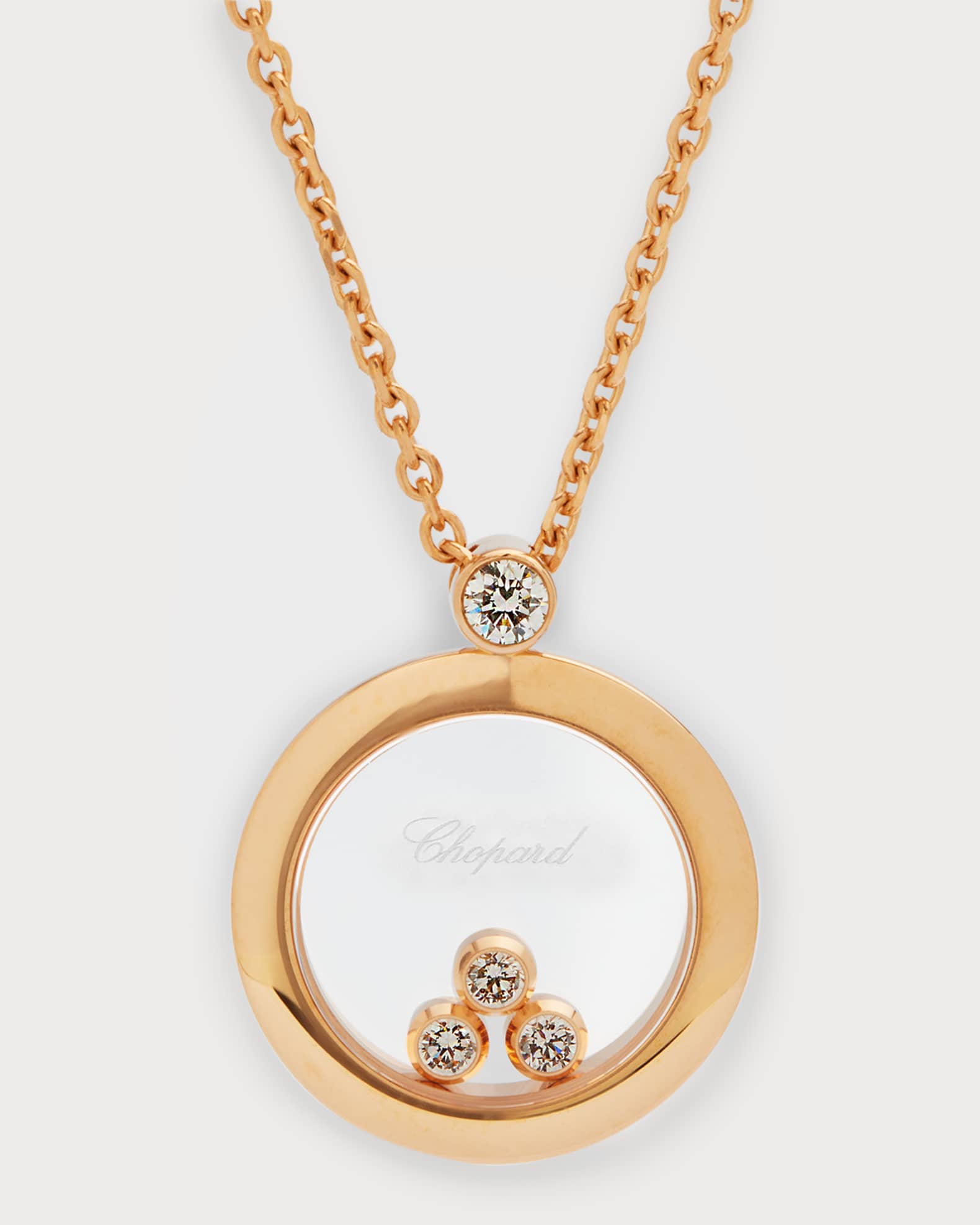 Chopard Happy Diamonds 18K Rose Gold Pendant Necklace Neiman Marcus