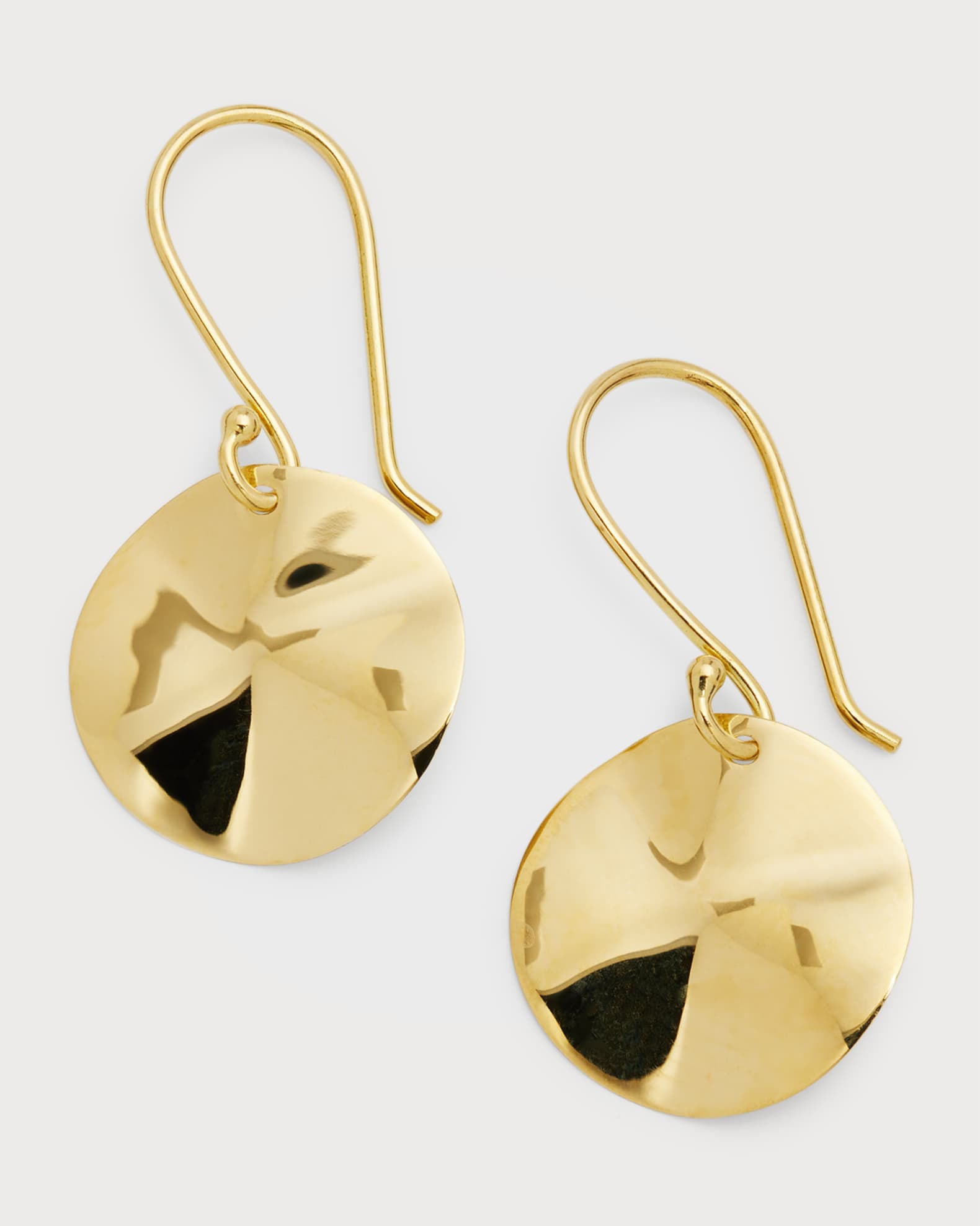 Ippolita Mini Wavy Disc Earrings in 18K Gold Neiman Marcus