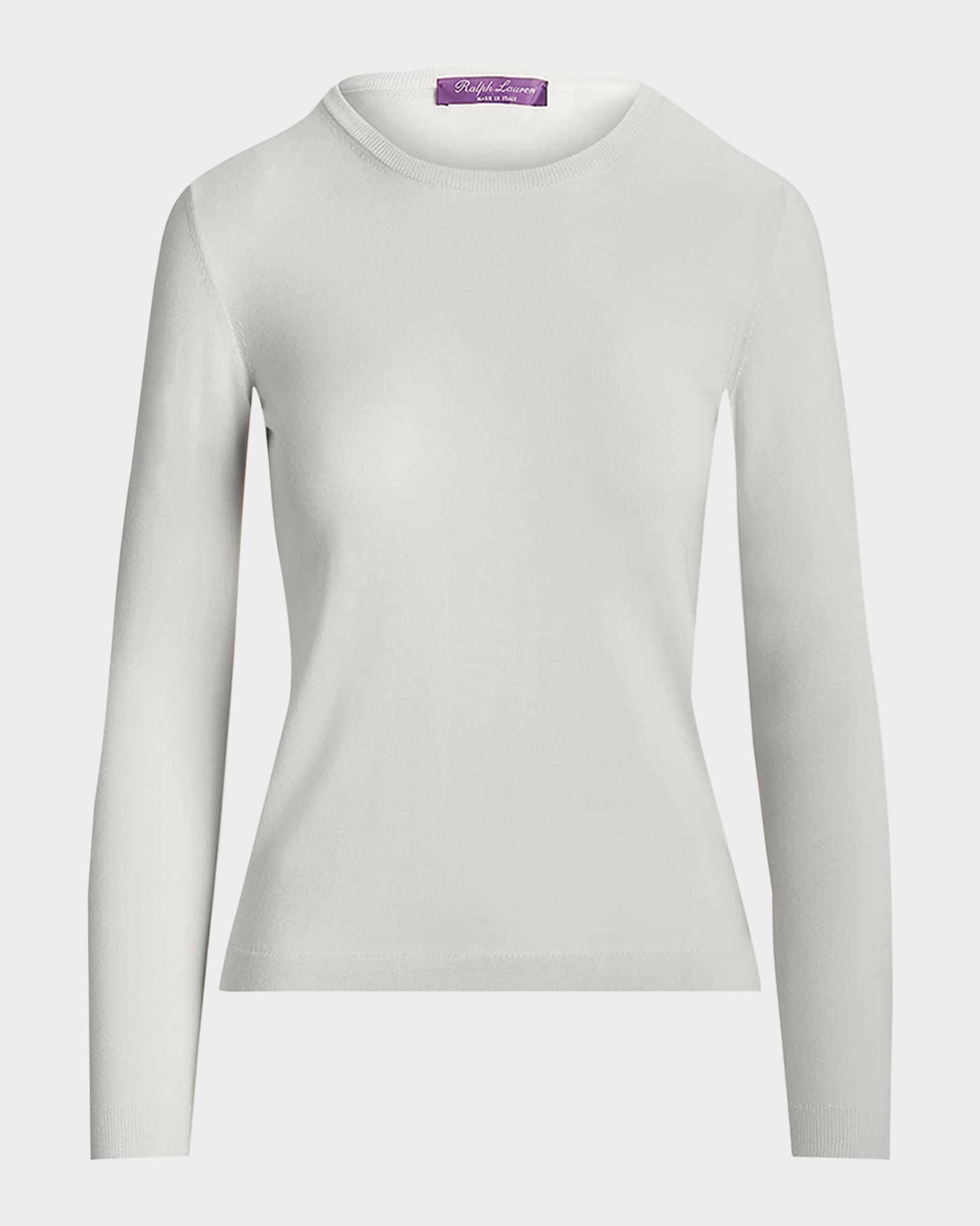 Crewneck Long-Sleeve Cashmere Sweater 0