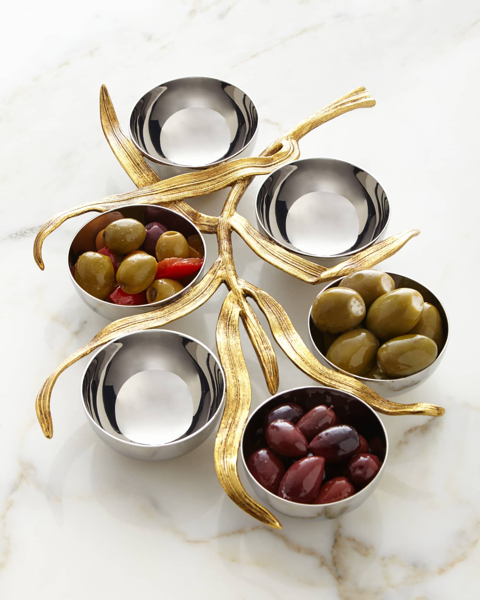 Michael Aram Olive Branch Condiment Container with Spoon