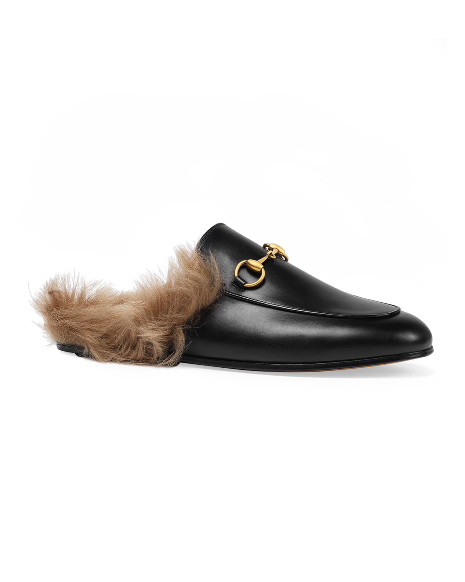 Gucci Princetown Fur Lined Mule | Neiman Marcus