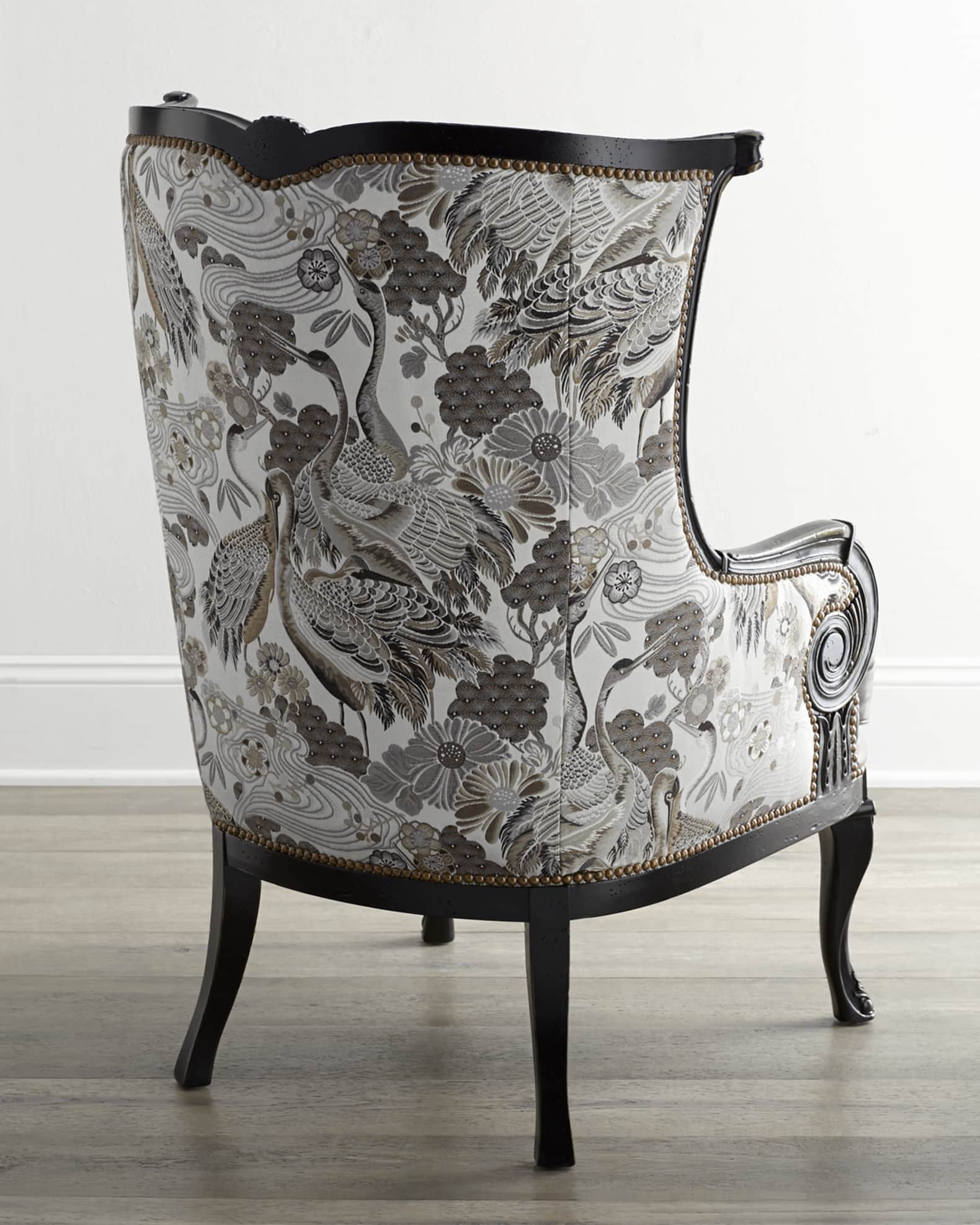 Candice Leather Wing Chair 1