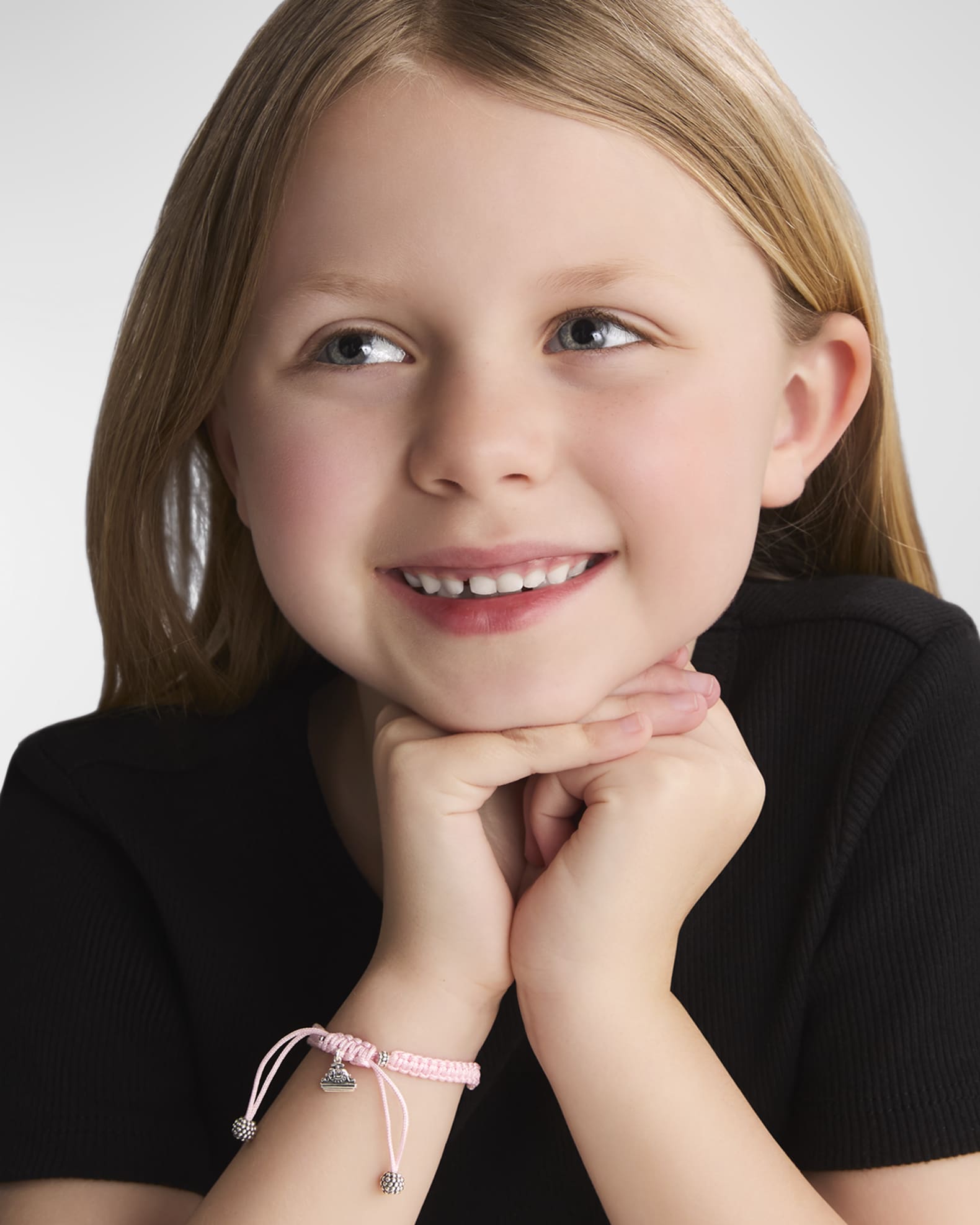 LAGOS Kinder Sterling Silver Macrame Bracelet Pink Neiman Marcus