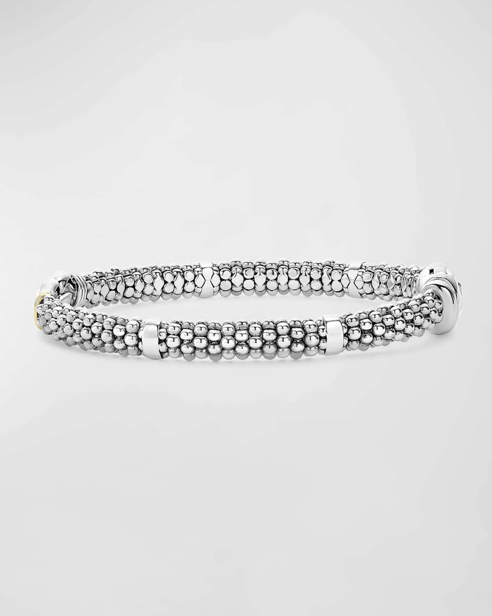 LAGOS Derby Silver & Gold Bracelet, 6mm | Neiman Marcus